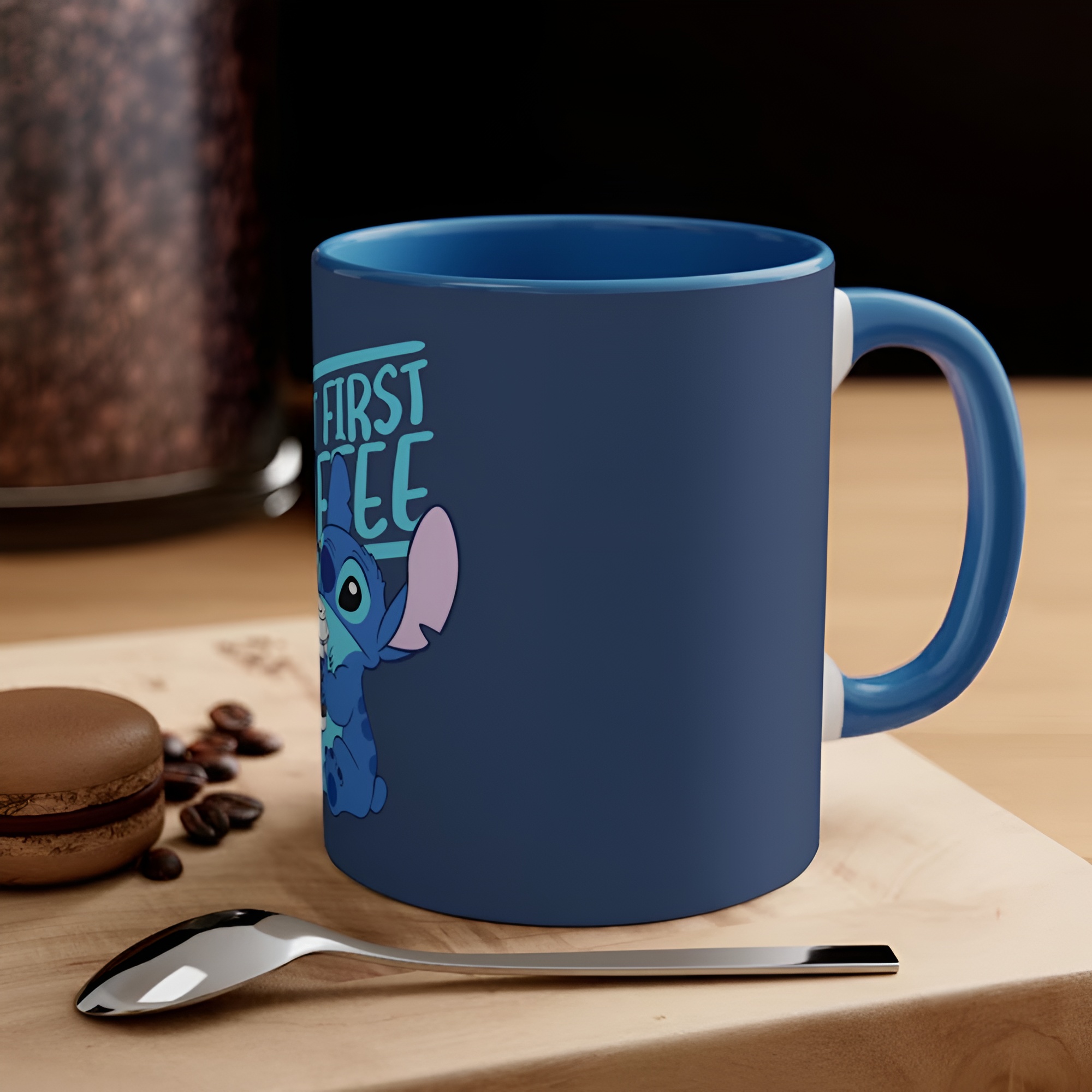 But First Coffee Printed Mug With Stitch Design