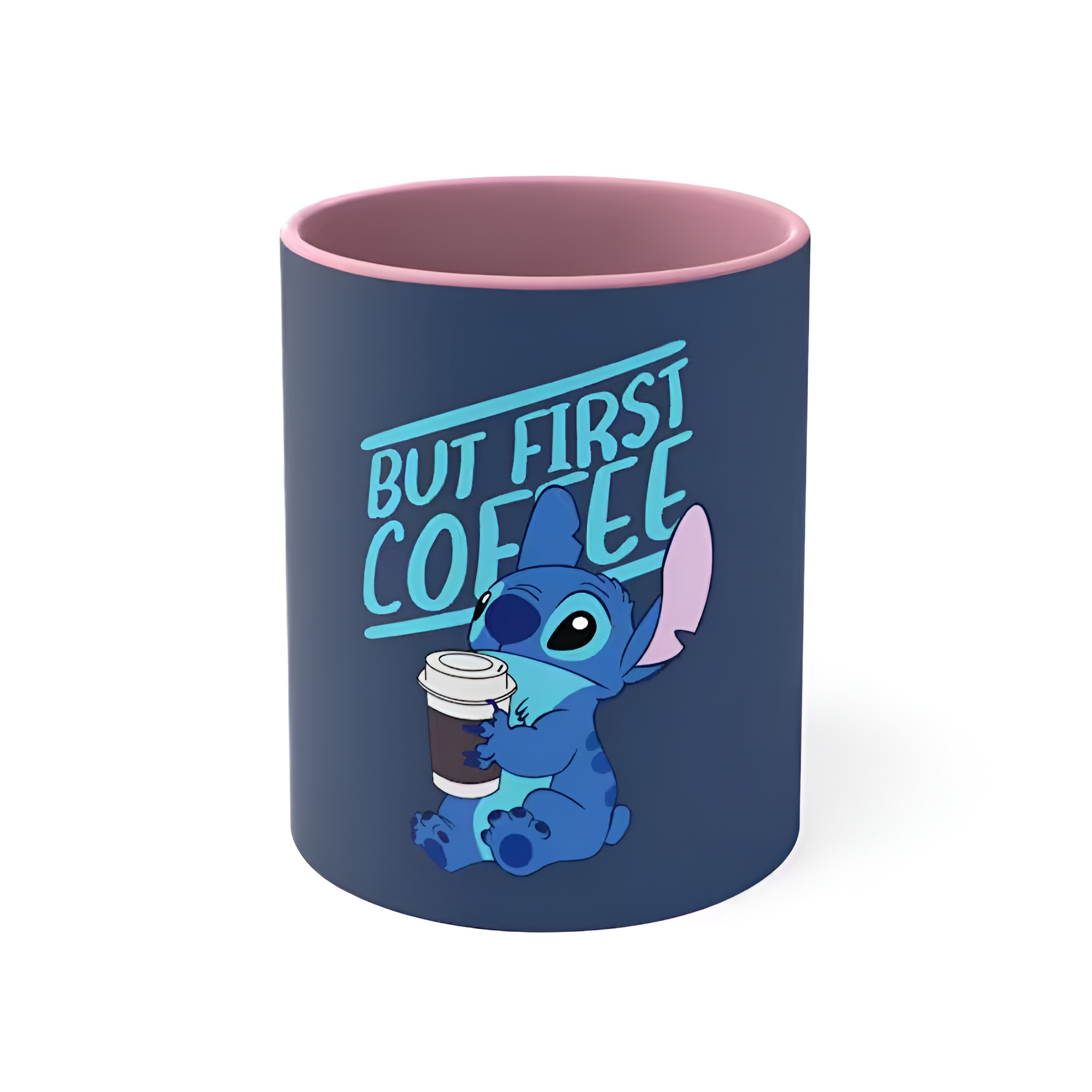 But First Coffee Printed Mug With Stitch Design