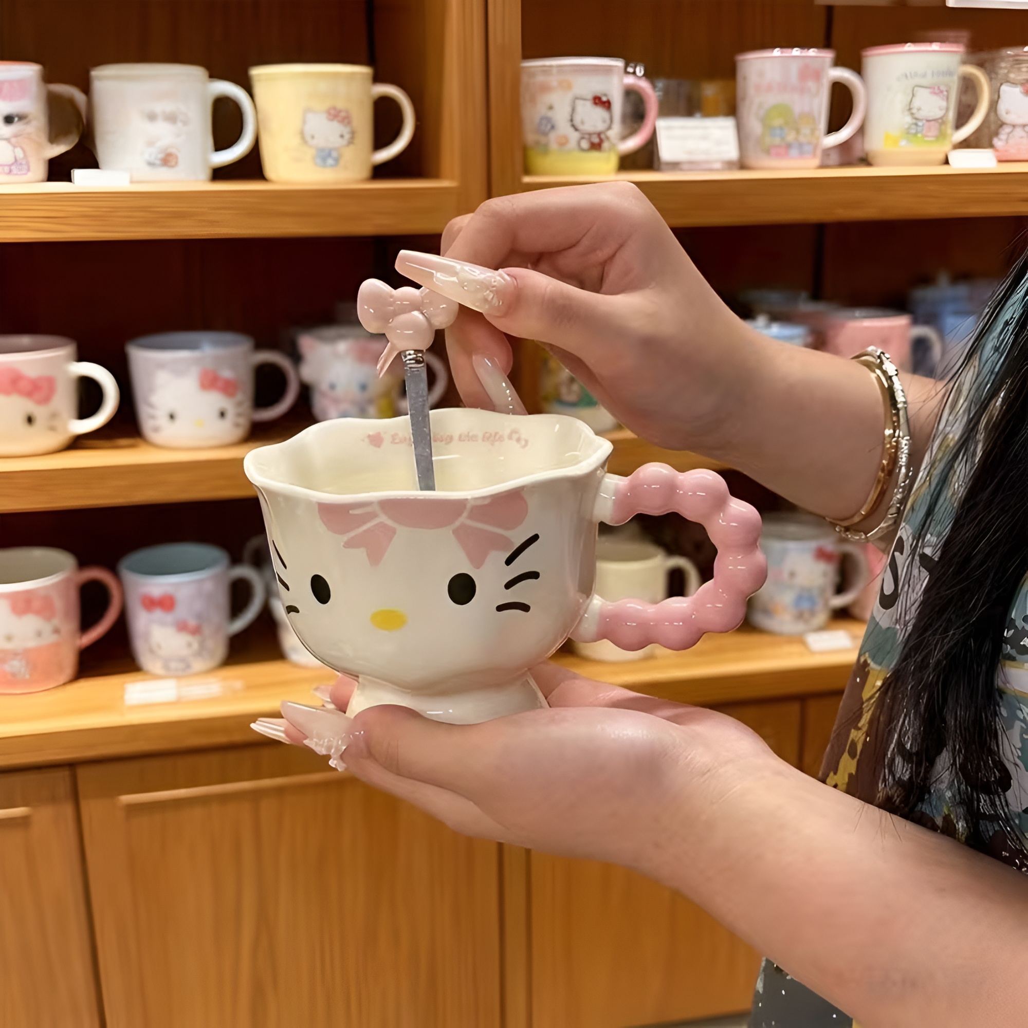 Sanrio Cute And Stylish Mugs, Couple Cups, Birthday Gifts, Water Cups, Hello Kitty Ceramic Mugs