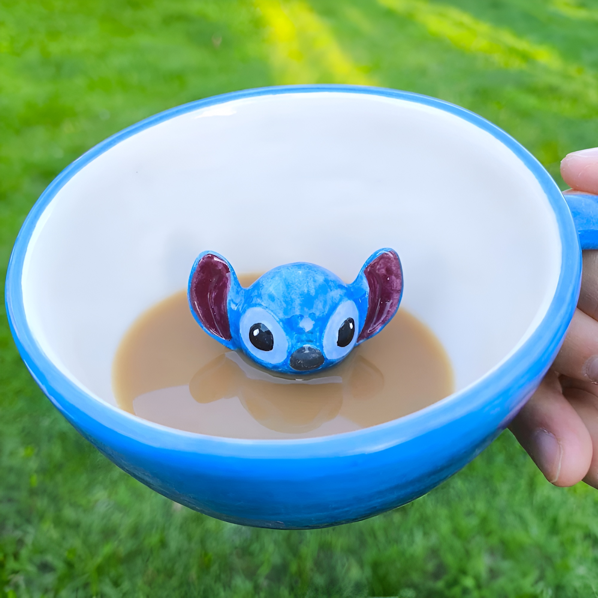 3D Stitch Themed Artistic Handmade Coffee Mug 