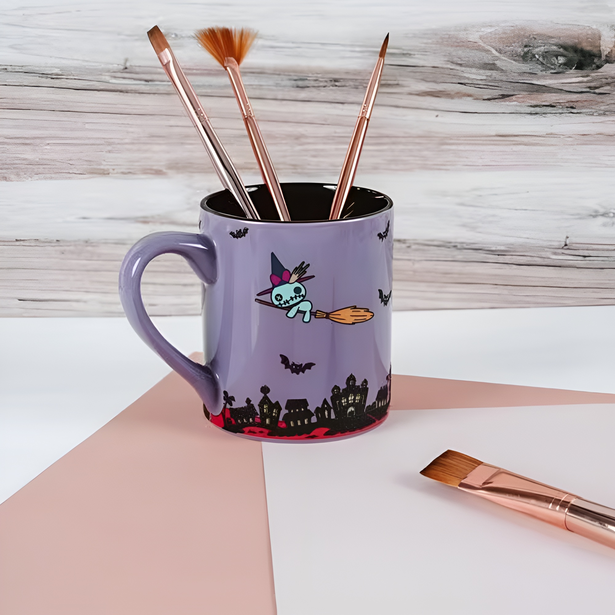 Stitch Vampire Graphic Print 14oz Glitter Ceramic Coffee Mug