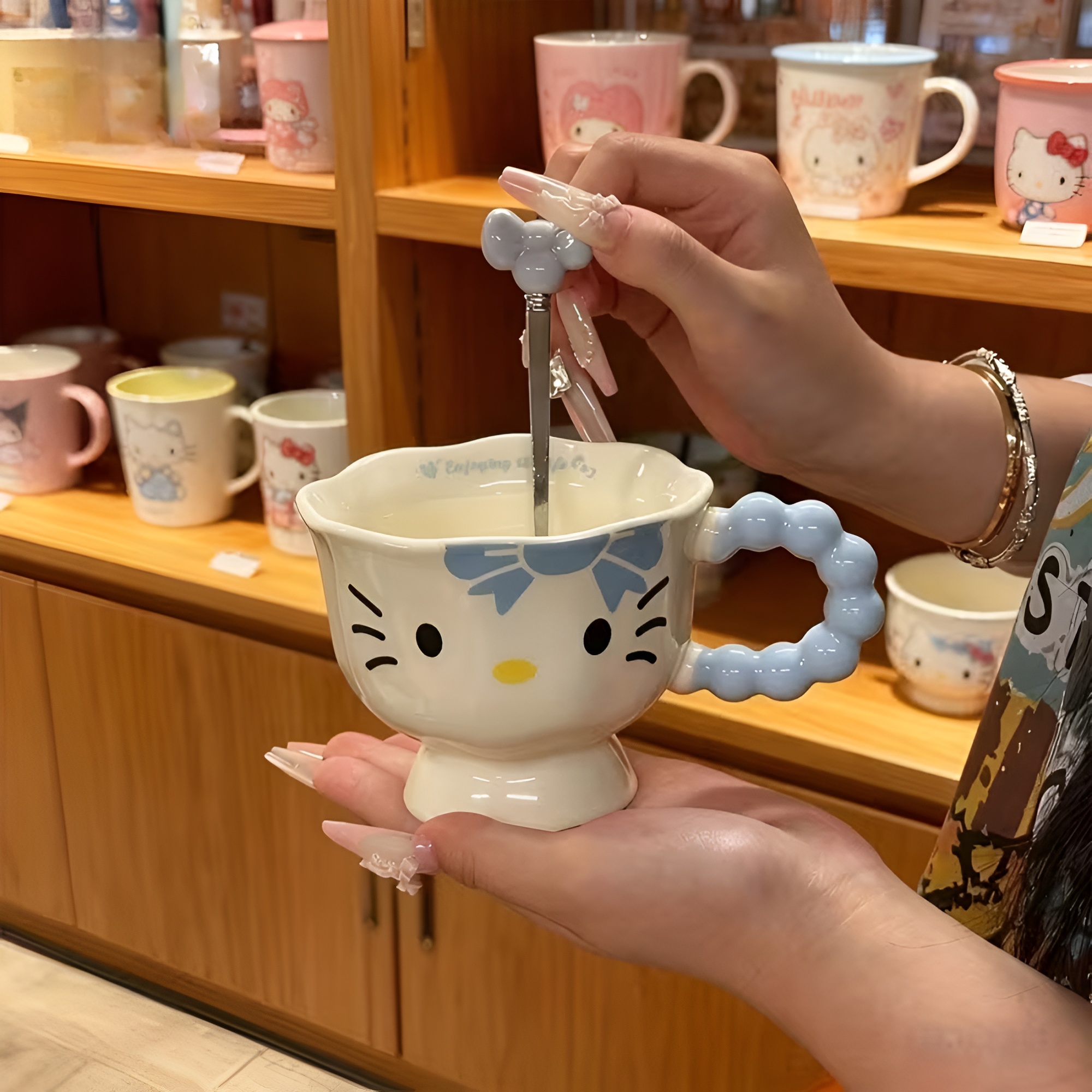 Sanrio Cute And Stylish Mugs, Couple Cups, Birthday Gifts, Water Cups, Hello Kitty Ceramic Mugs