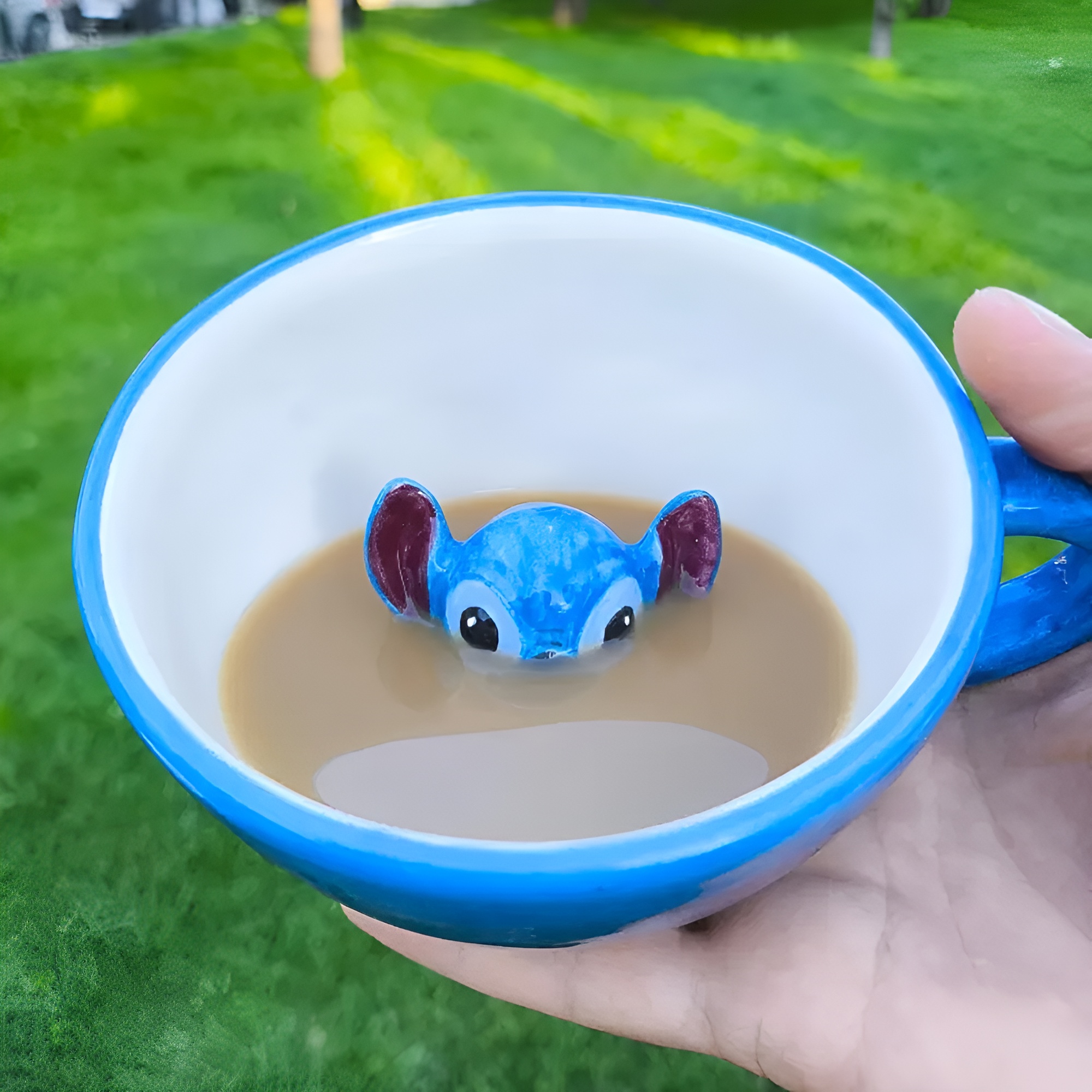3D Stitch Themed Artistic Handmade Coffee Mug 