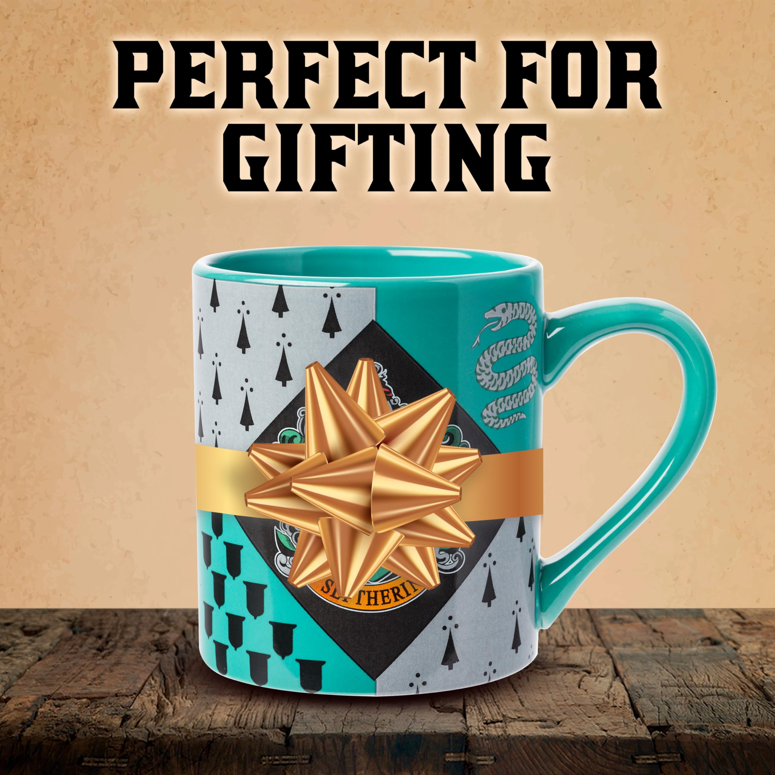 Silver Buffalo HP7032 Harry Potter Slytherin House Crest Ceramic Mug, 14-Ounce, Multicolor