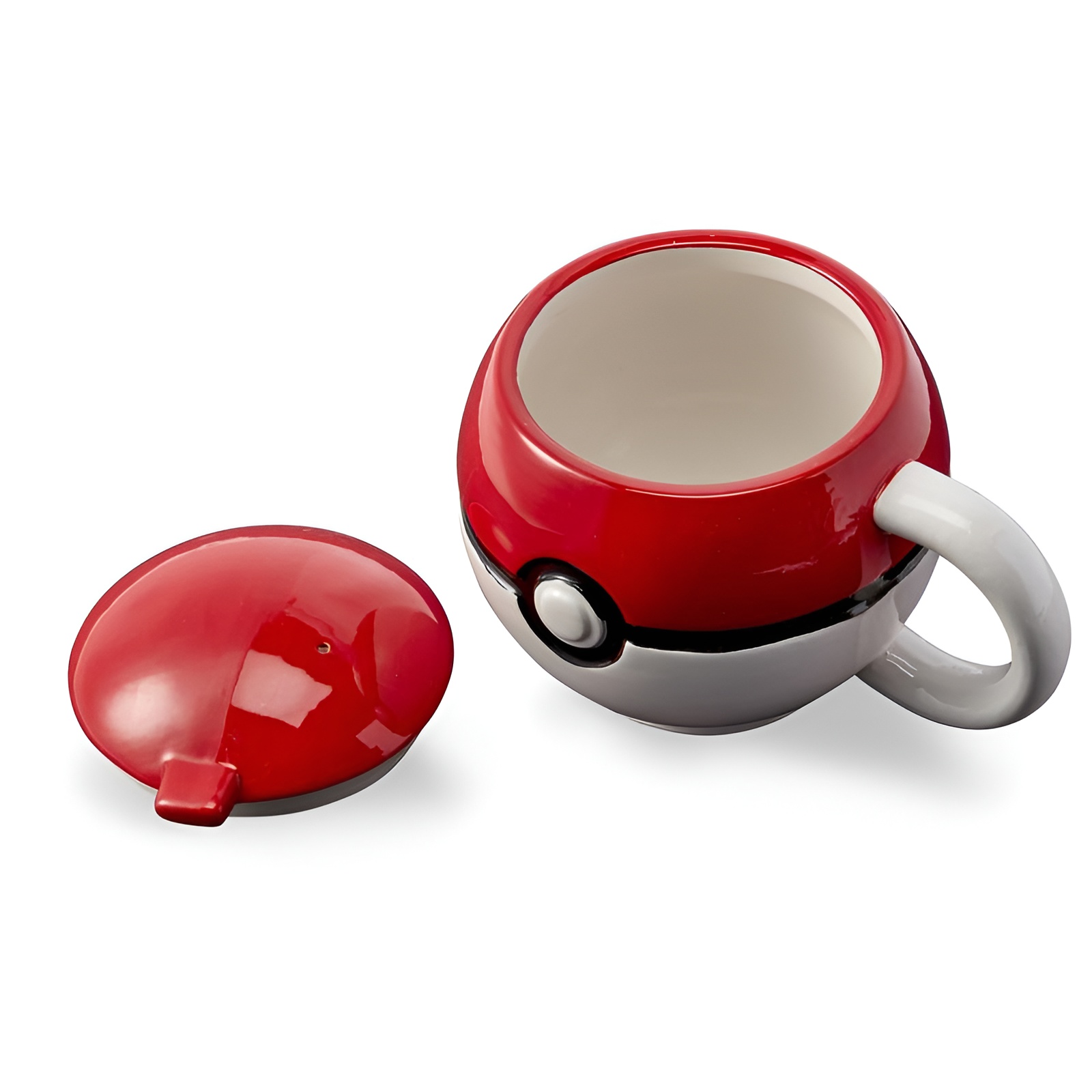 Pokémon Pokéball Mug with Lid Ceramic Coffee and Tea Cup for Fans