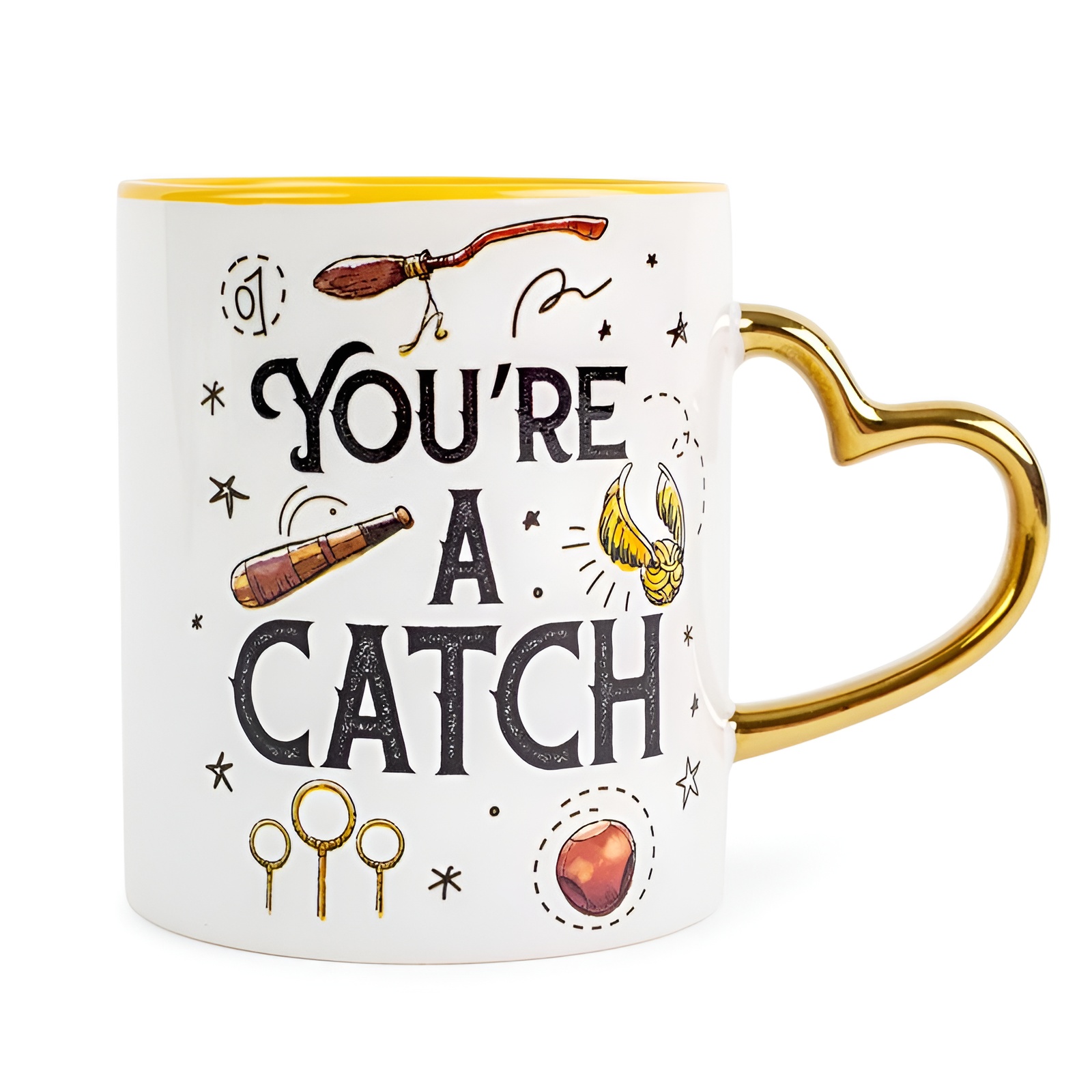 Harry Potter Quidditch "You're A Catch" Sculpted Handle Ceramic Mug