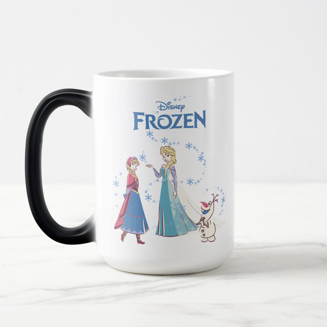 Frozen Heat Reveal Mug Elsa Anna Olaf Color Changing Coffee Cup