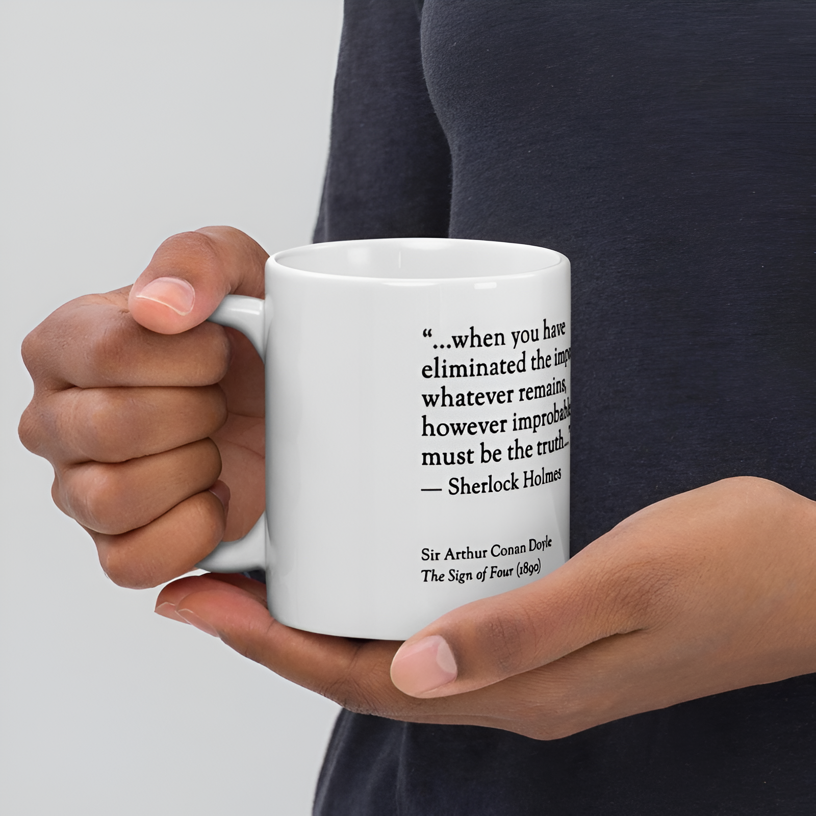 Sherlock Holmes Detective Silhouette Quote Ceramic Mug