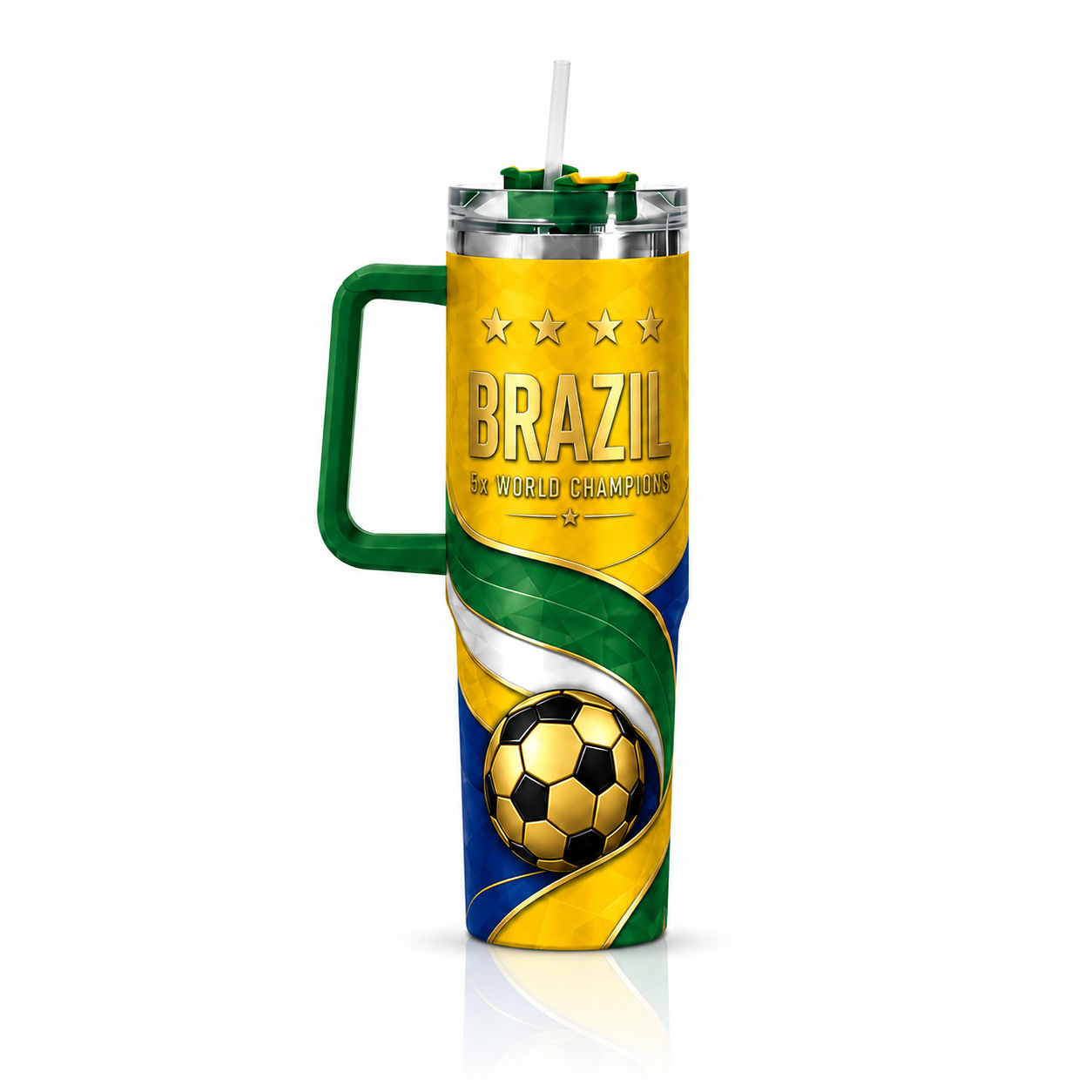 FIFA 2026 Brazil Football Sports All Over Printed 40oz Tumbler With Straw And Lid