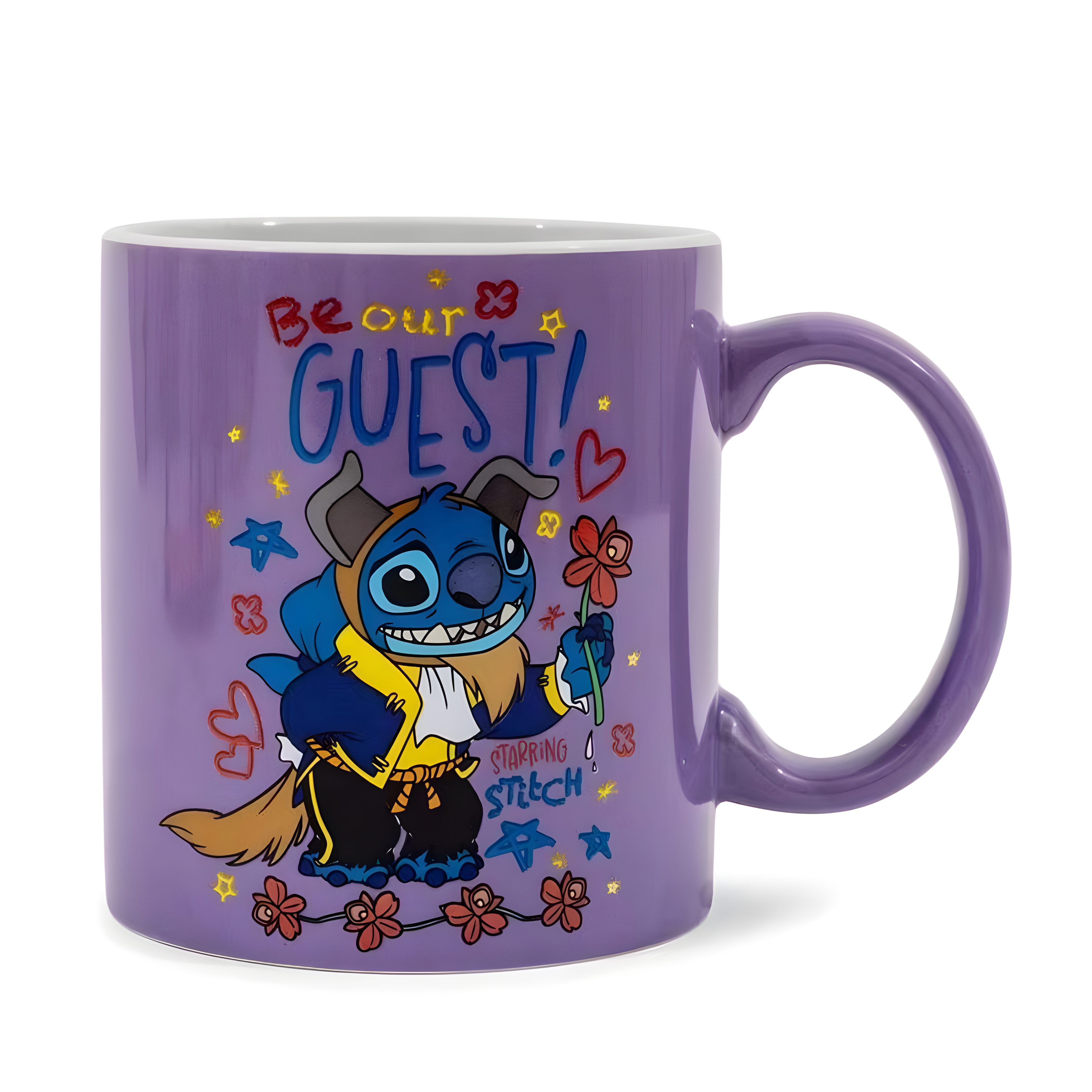Be Our Guest Text Print Stitch Design 20oz Ceramic Coffee Mug