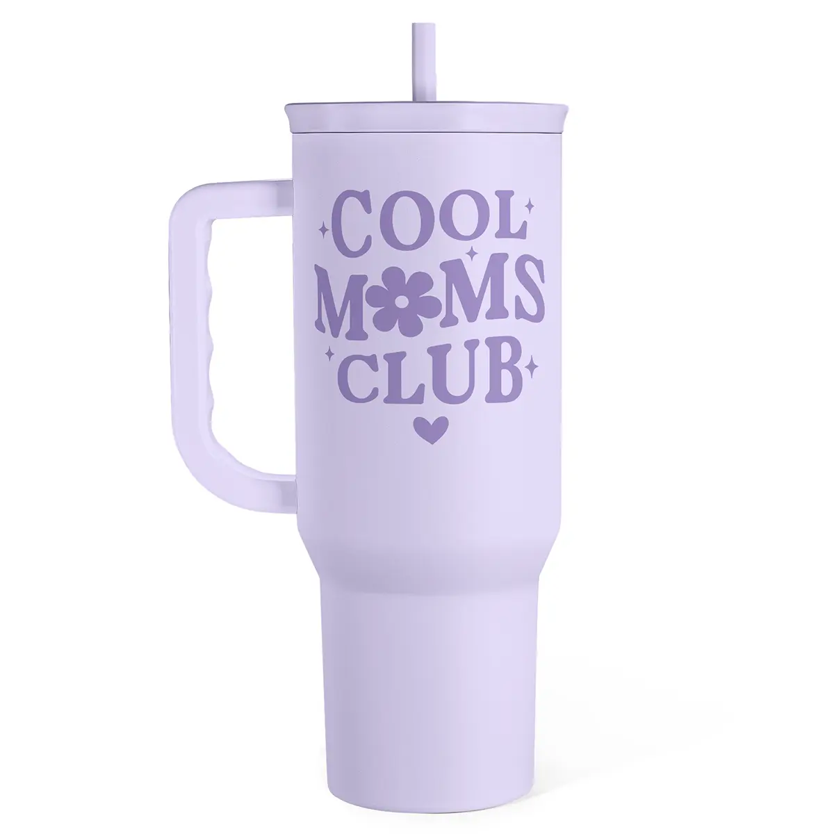 Stainless Steel 40oz Tumbler with Handle & Straw, Reusable Large Capacity Thermos Cup, Hot and Cold Insulation, Office Home Valentine Gift