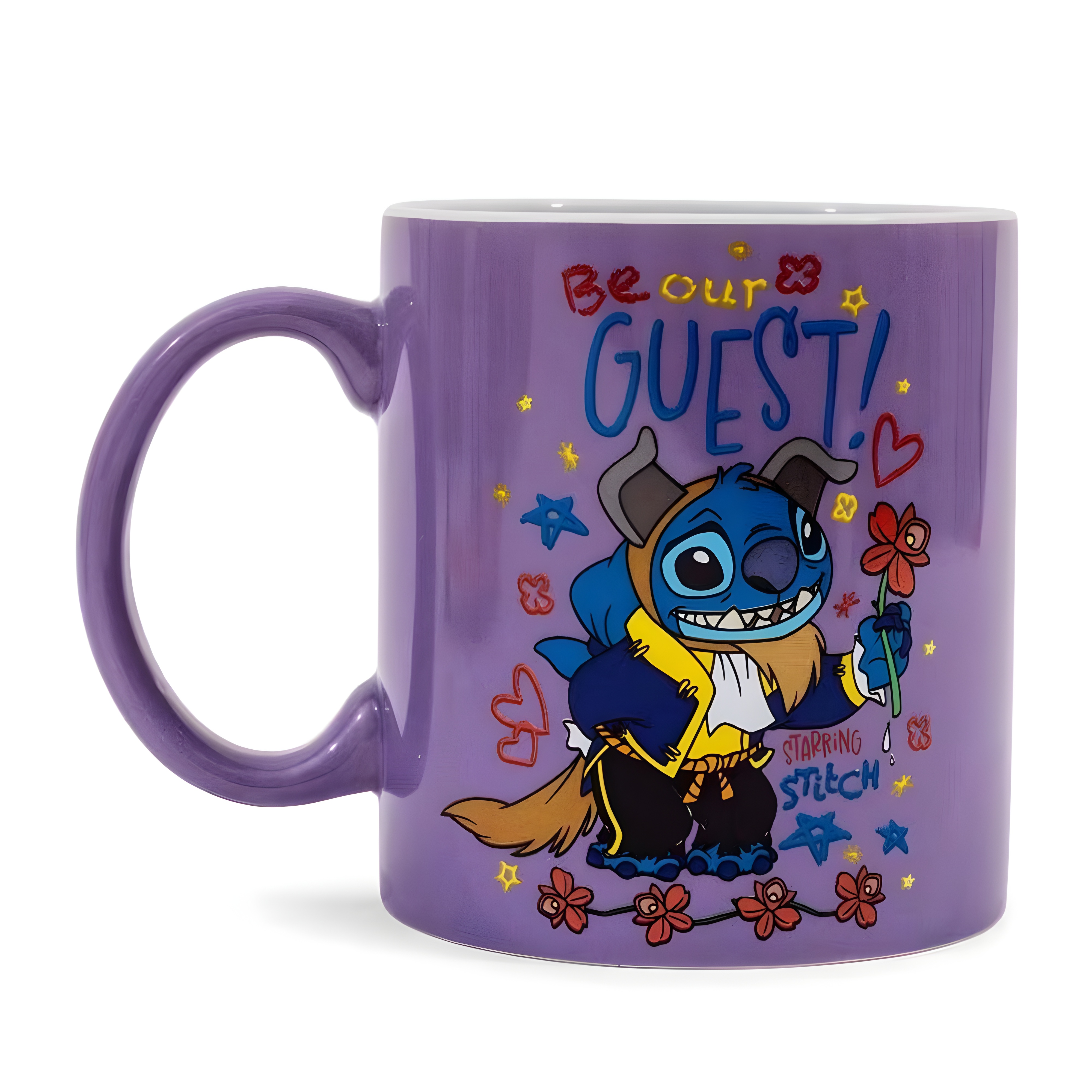 Be Our Guest Text Print Stitch Design 20oz Ceramic Coffee Mug