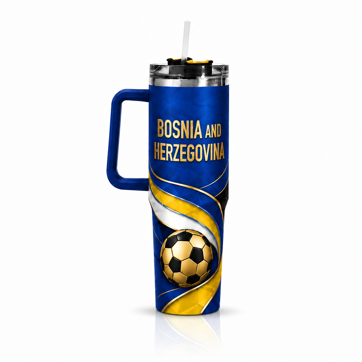 FIFA 2026 Bosnia and Herzegovina Football Sports All Over Printed 40oz Tumbler With Straw And Lid