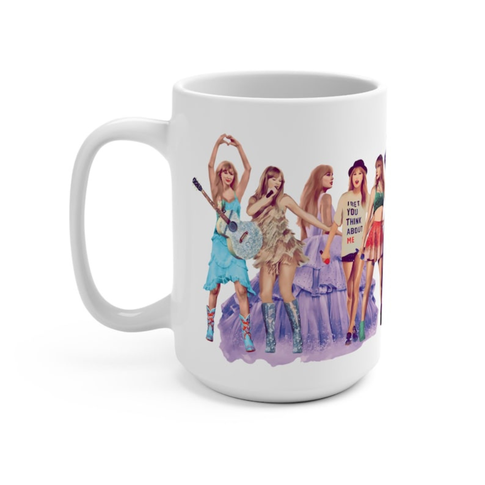 Eras Tour Coffee Mug: Pop Star Fan Gift, Iconic Outfits