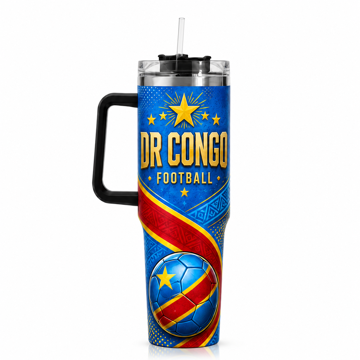 FIFA 2026 Democratic Republic Of The Congo Football Sports All Over Printed 40oz Tumbler With Straw And Lid