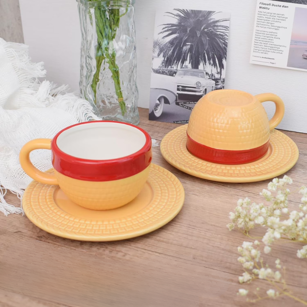 One Piece Anime Luffys Hat Inspired Ceramic Coffee Cup