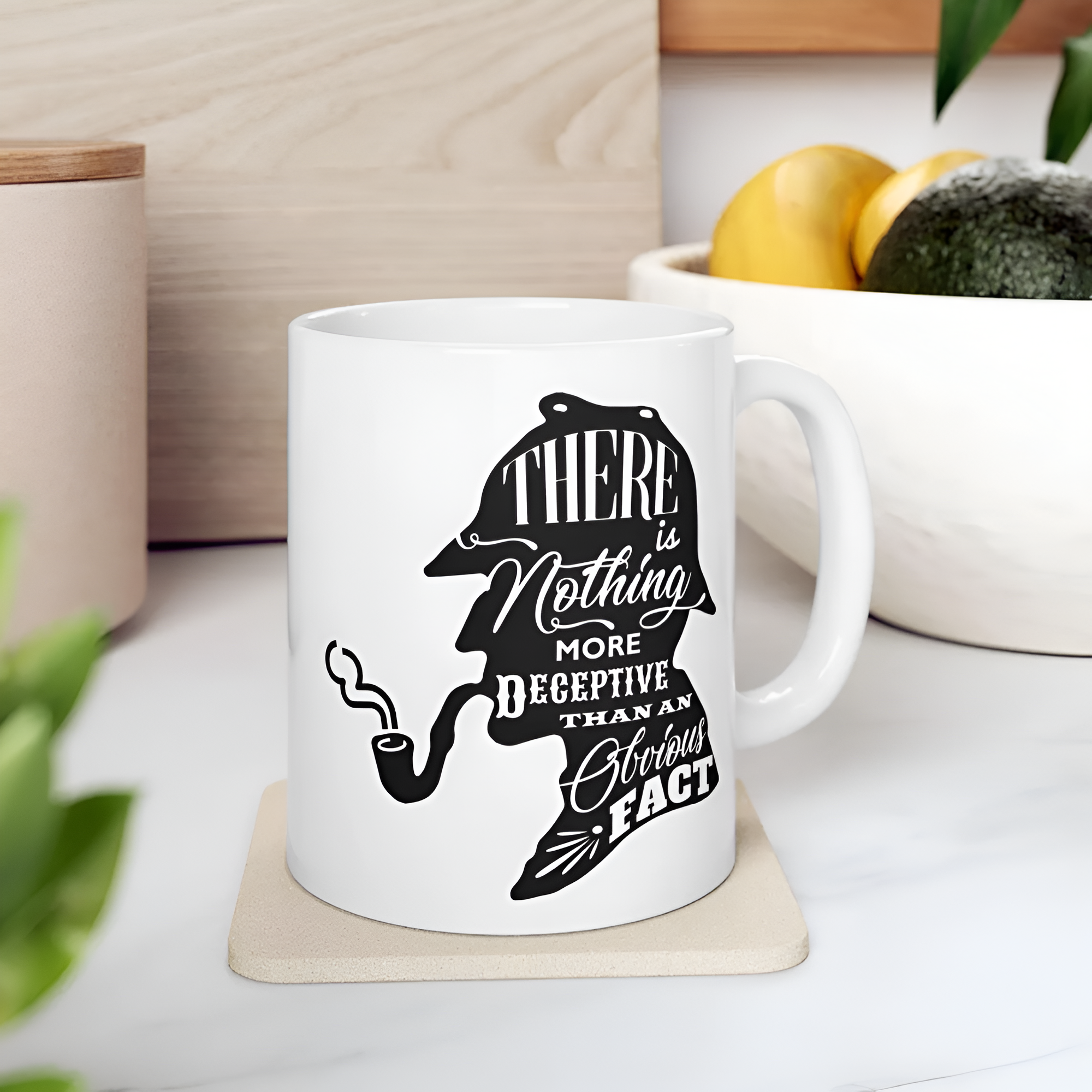 Sherlock Holmes Silhouette Literary Ceramic Coffee Mug
