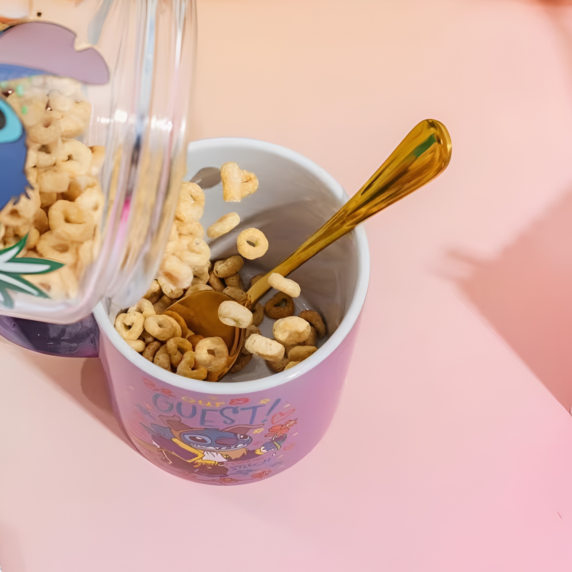 Be Our Guest Text Print Stitch Design 20oz Ceramic Coffee Mug