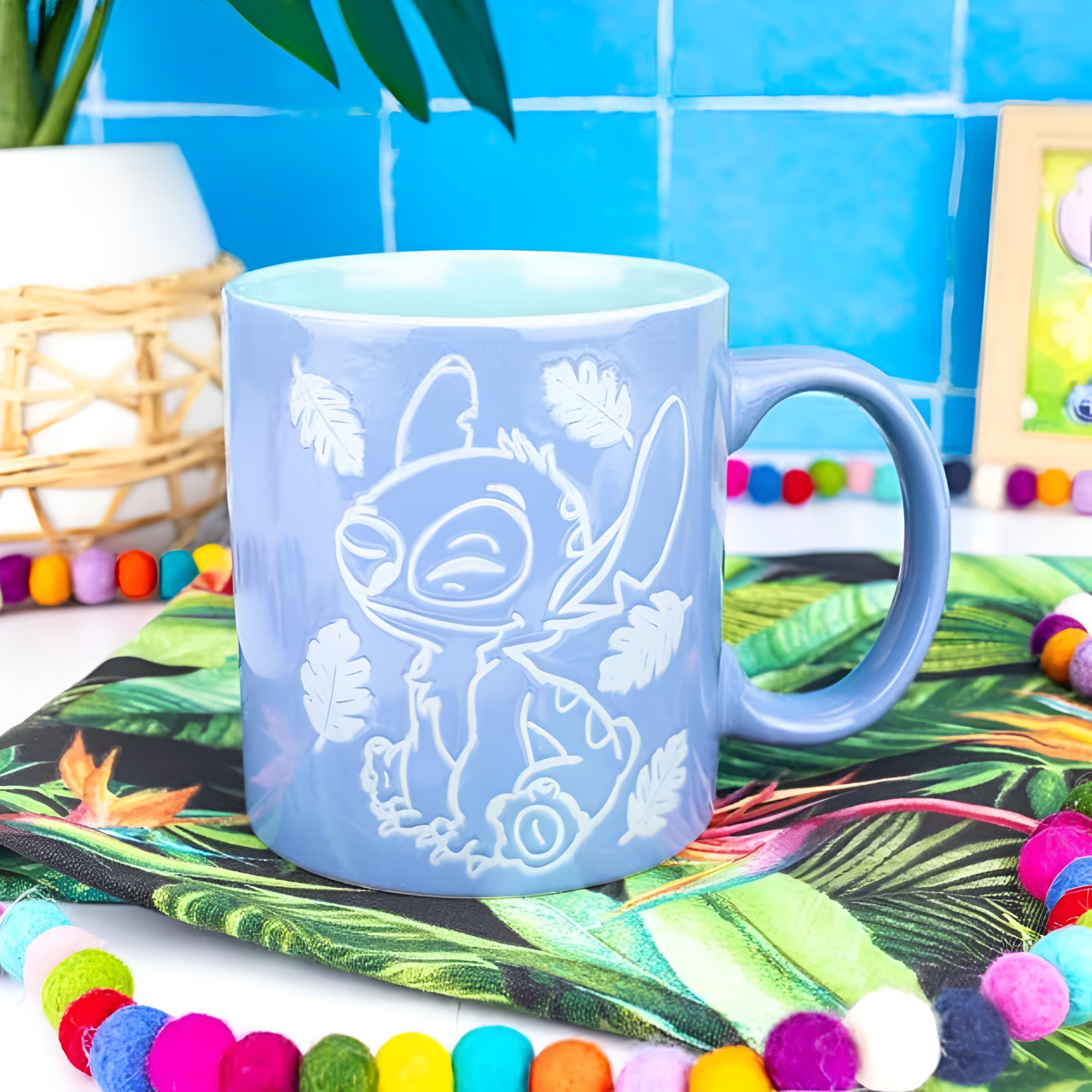 Stitch Wax Resist Themed 20oz Ceramic Coffee Mug