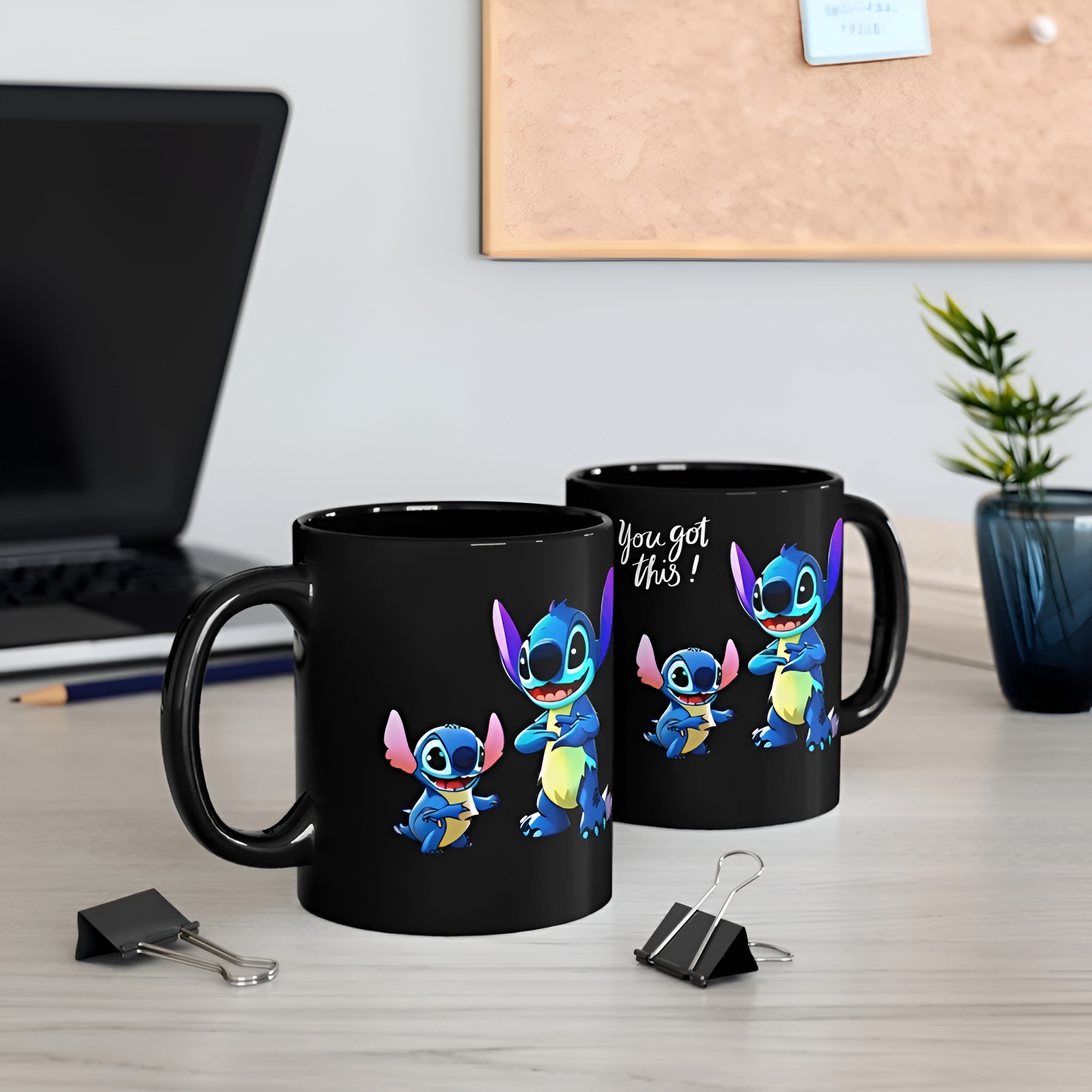 Stitch Themed Coffee Mug With Positive Motivational Message 