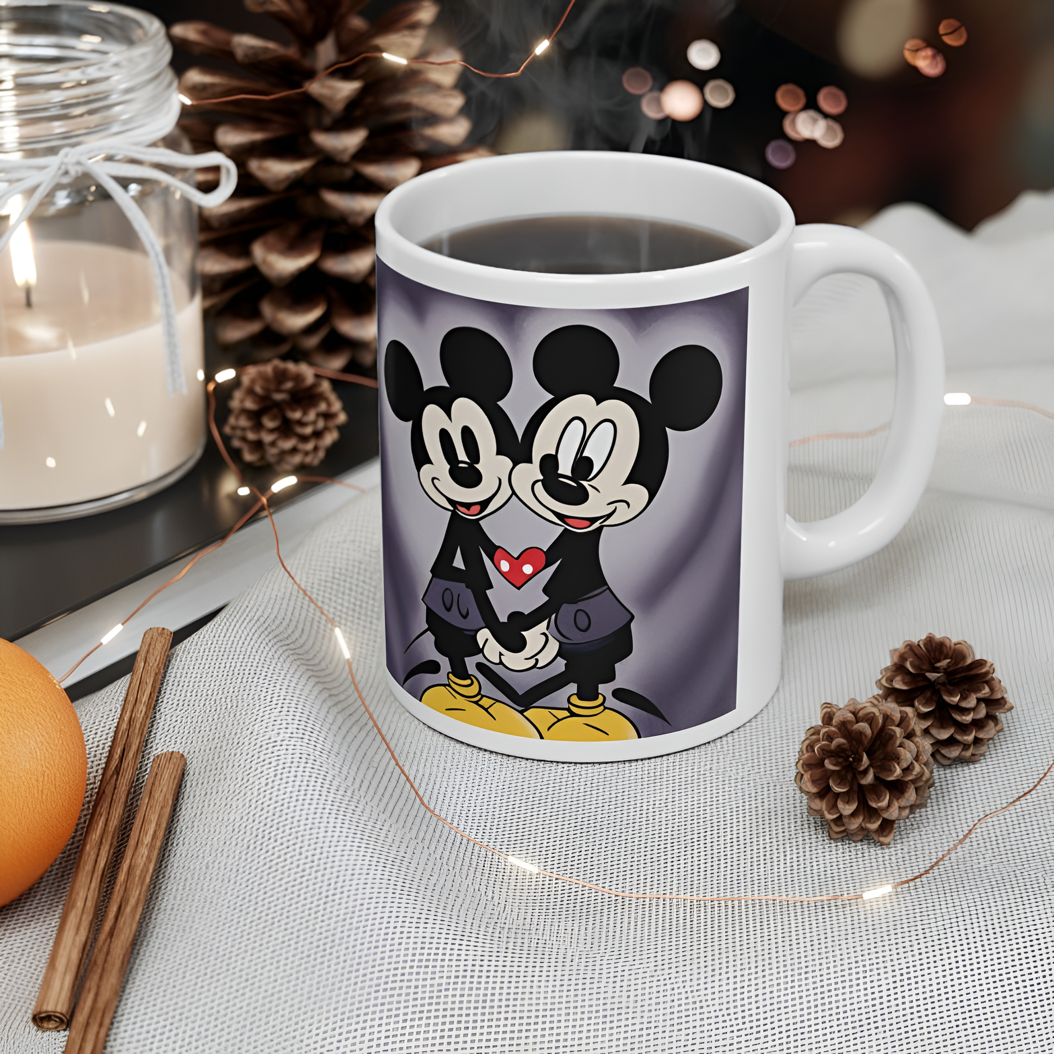 11oz Mickey And Minnie Printed Ceramic Mug 
