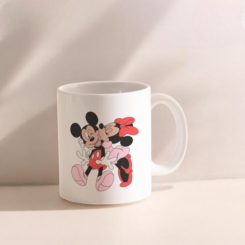 Retro Minnie And Mickey Themed Coffee Mug