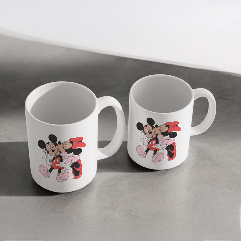 Retro Minnie And Mickey Themed Coffee Mug