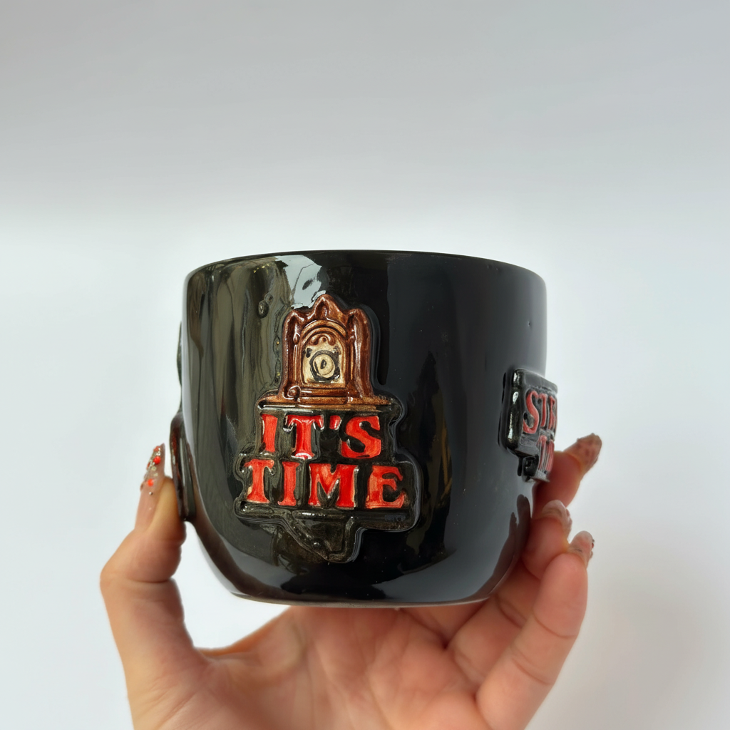 Handcrafted Dark Ceramic Artistic Coffee Mug