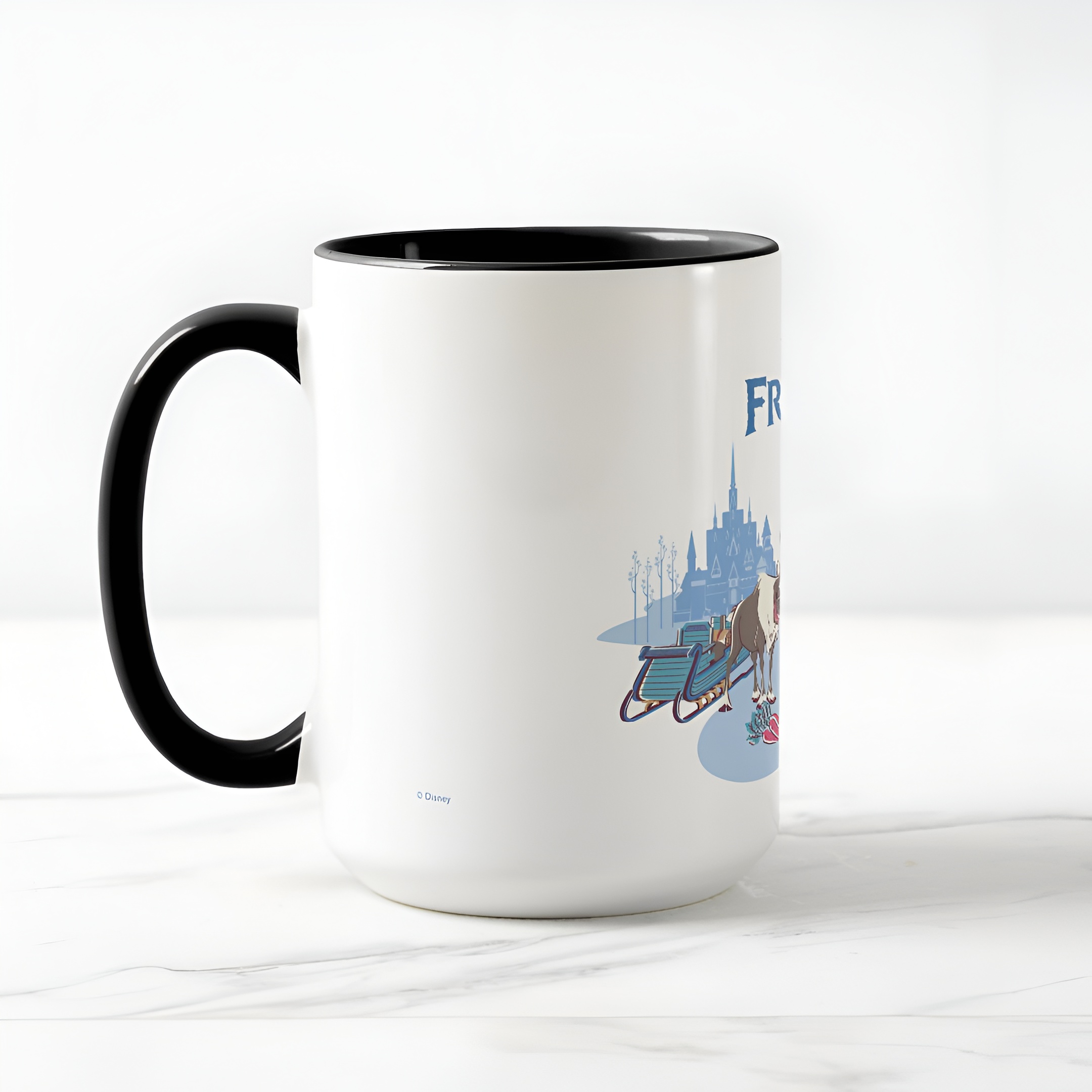 Frozen Blue Pastel Two-Tone Mug Sven Anna Elsa Olaf Ceramic Coffee Cup