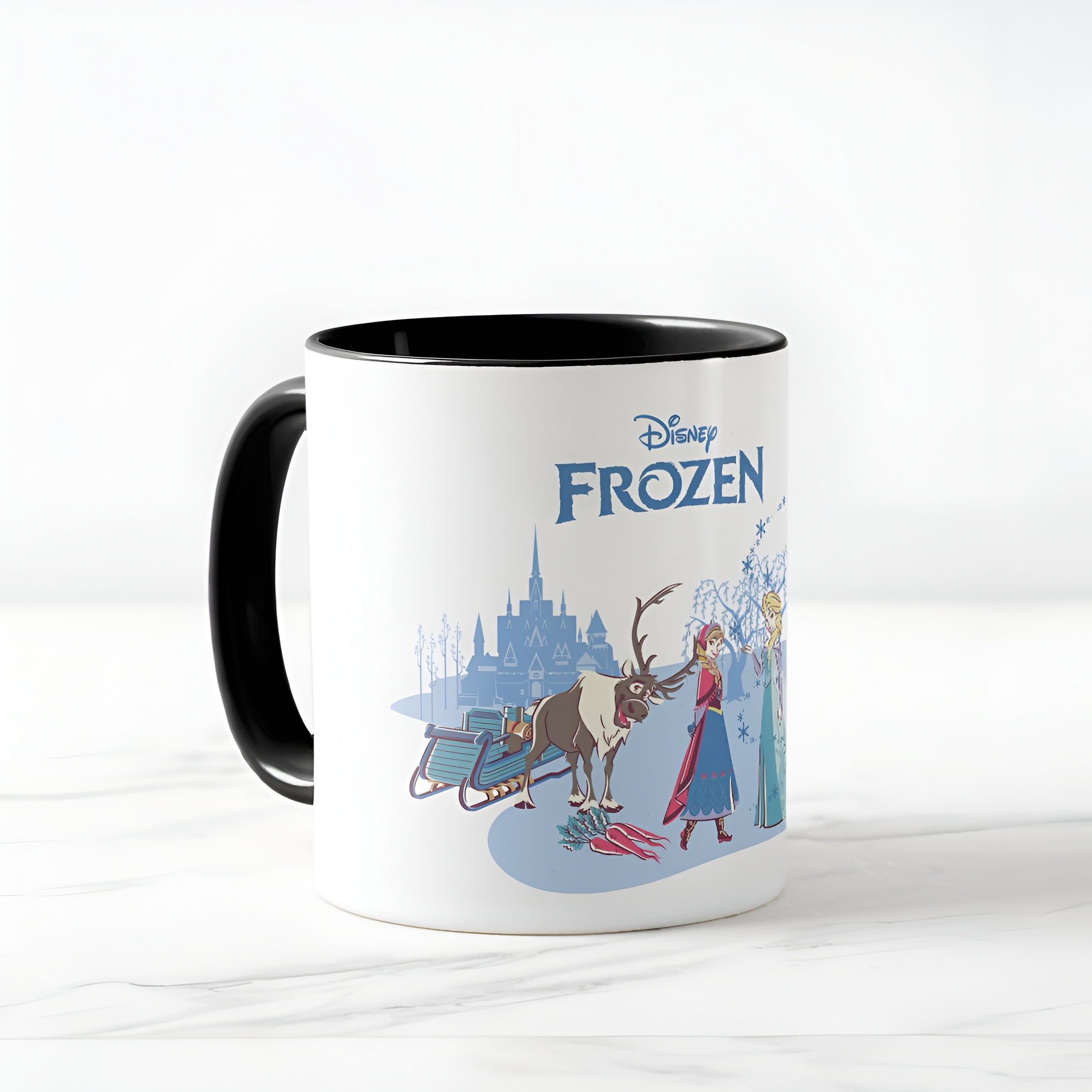 Frozen Blue Pastel Two-Tone Mug Sven Anna Elsa Olaf Ceramic Coffee Cup