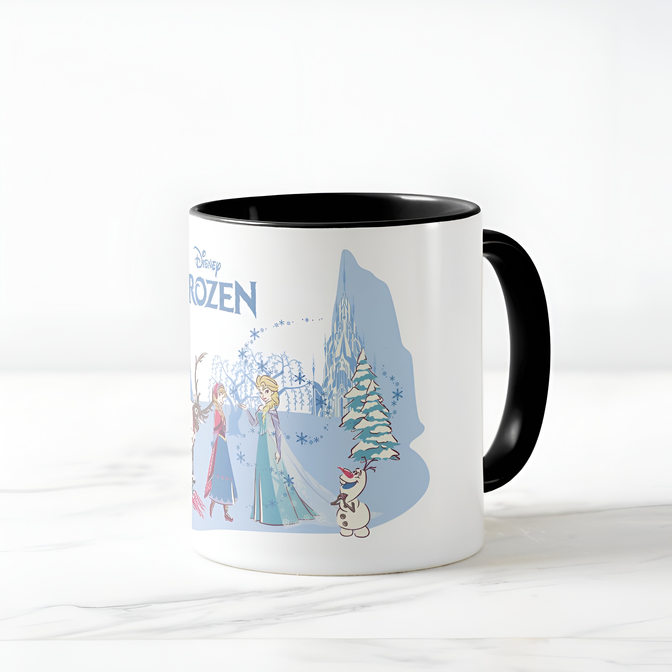 Frozen Blue Pastel Two-Tone Mug Sven Anna Elsa Olaf Ceramic Coffee Cup