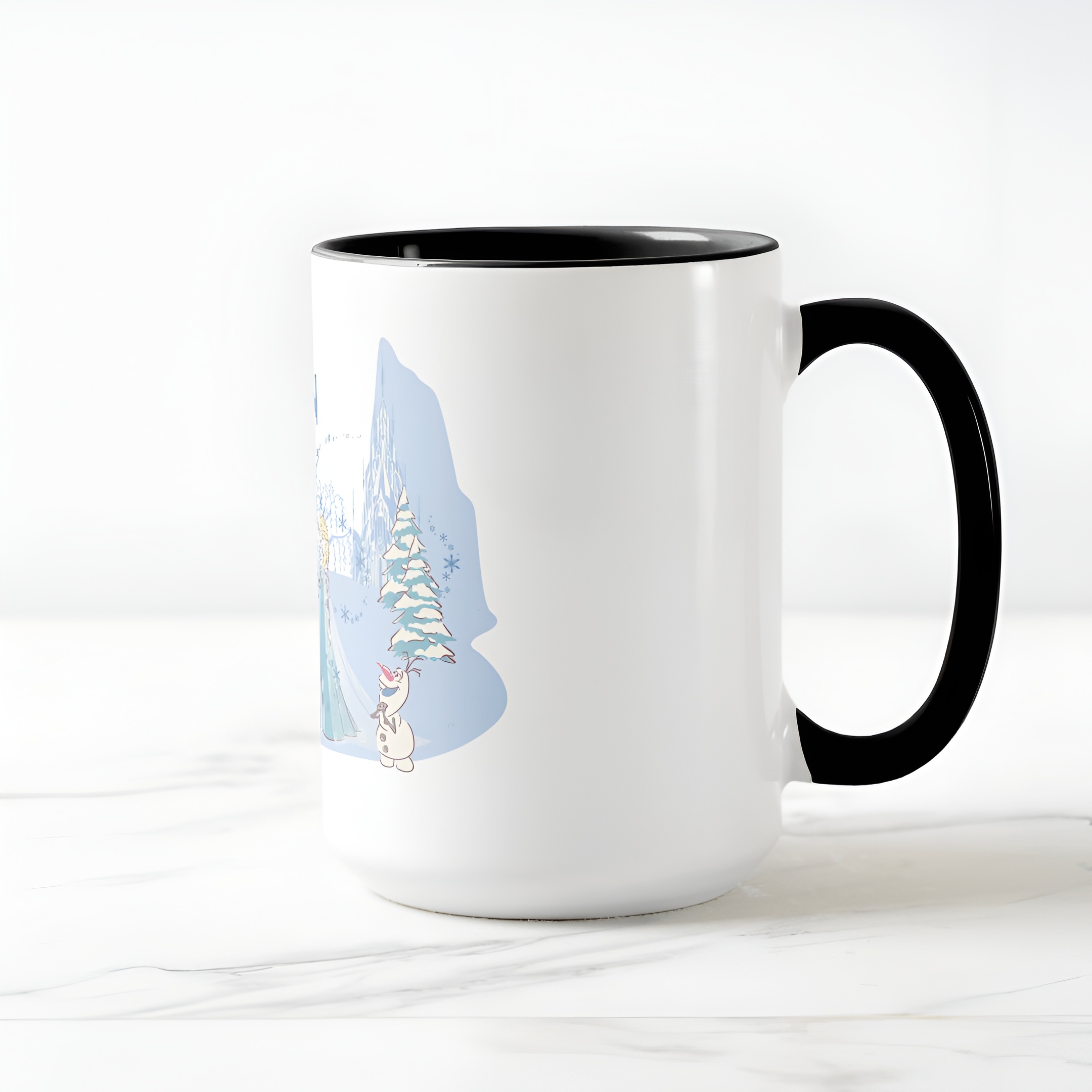 Frozen Blue Pastel Two-Tone Mug Sven Anna Elsa Olaf Ceramic Coffee Cup