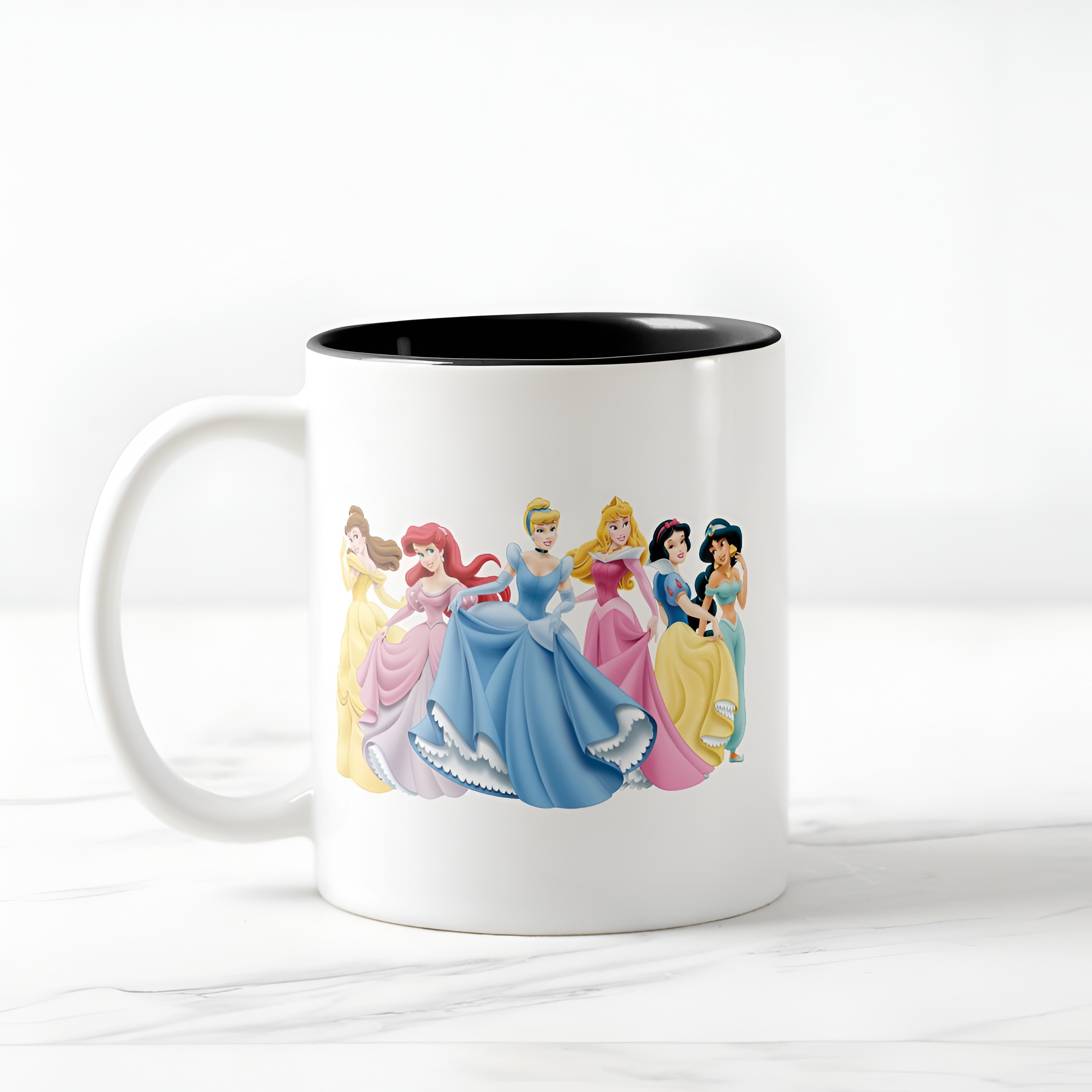 Princess Holding Dress Coffee Mug Disney Two Tone Cute Cup