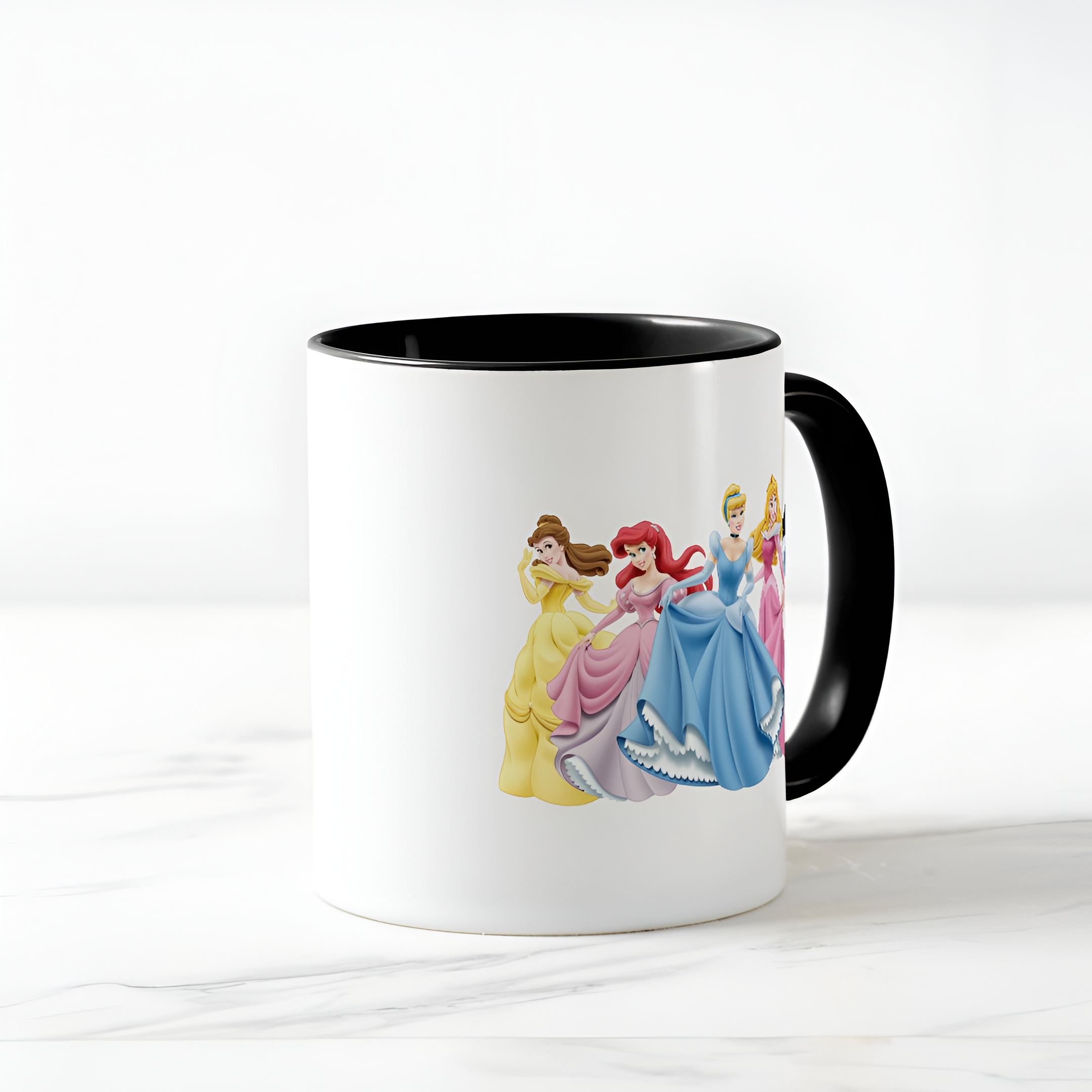 Two-Tone Princess Mug Holding Dresses Out Coffee Cup for Girls