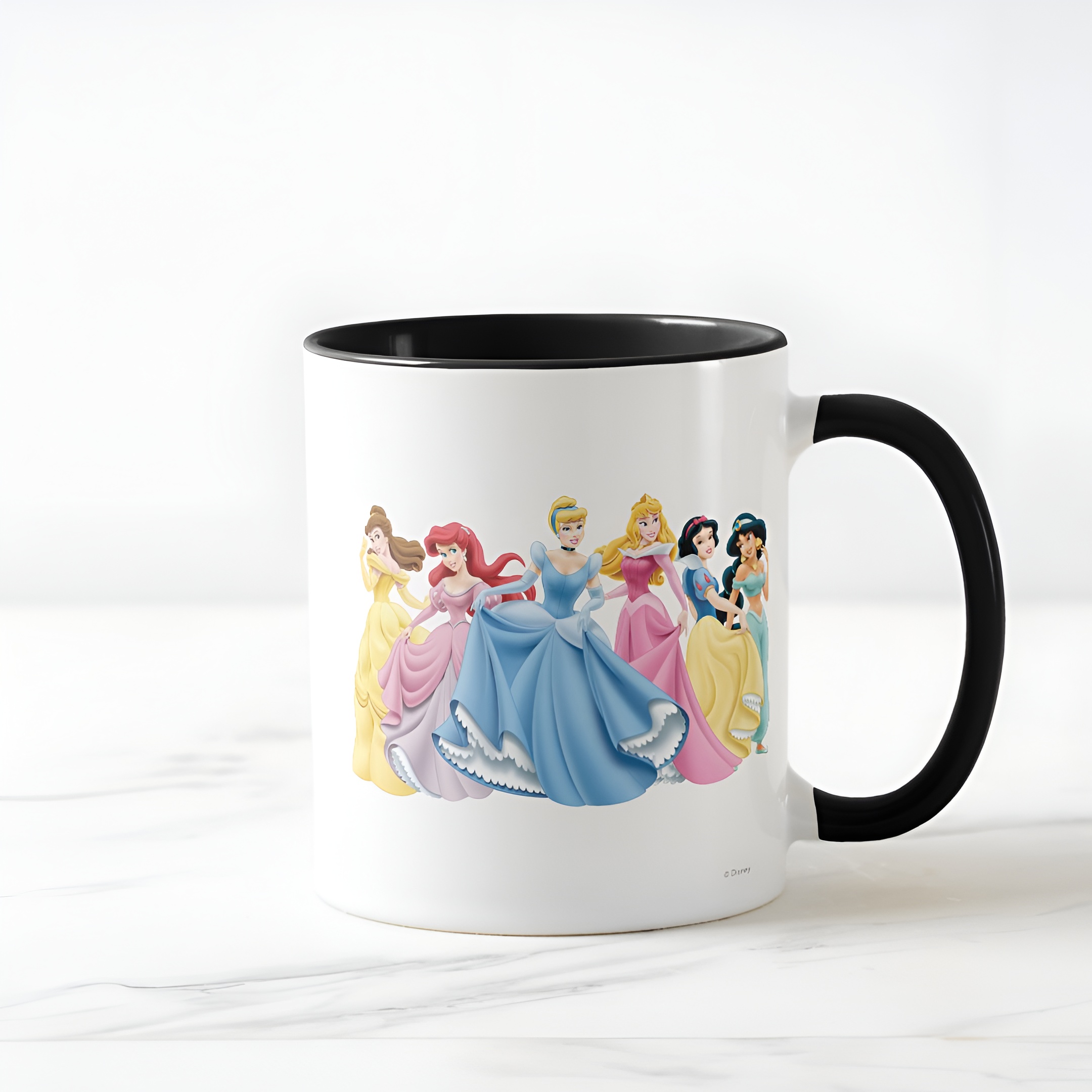 Two-Tone Princess Mug Holding Dresses Out Coffee Cup for Girls
