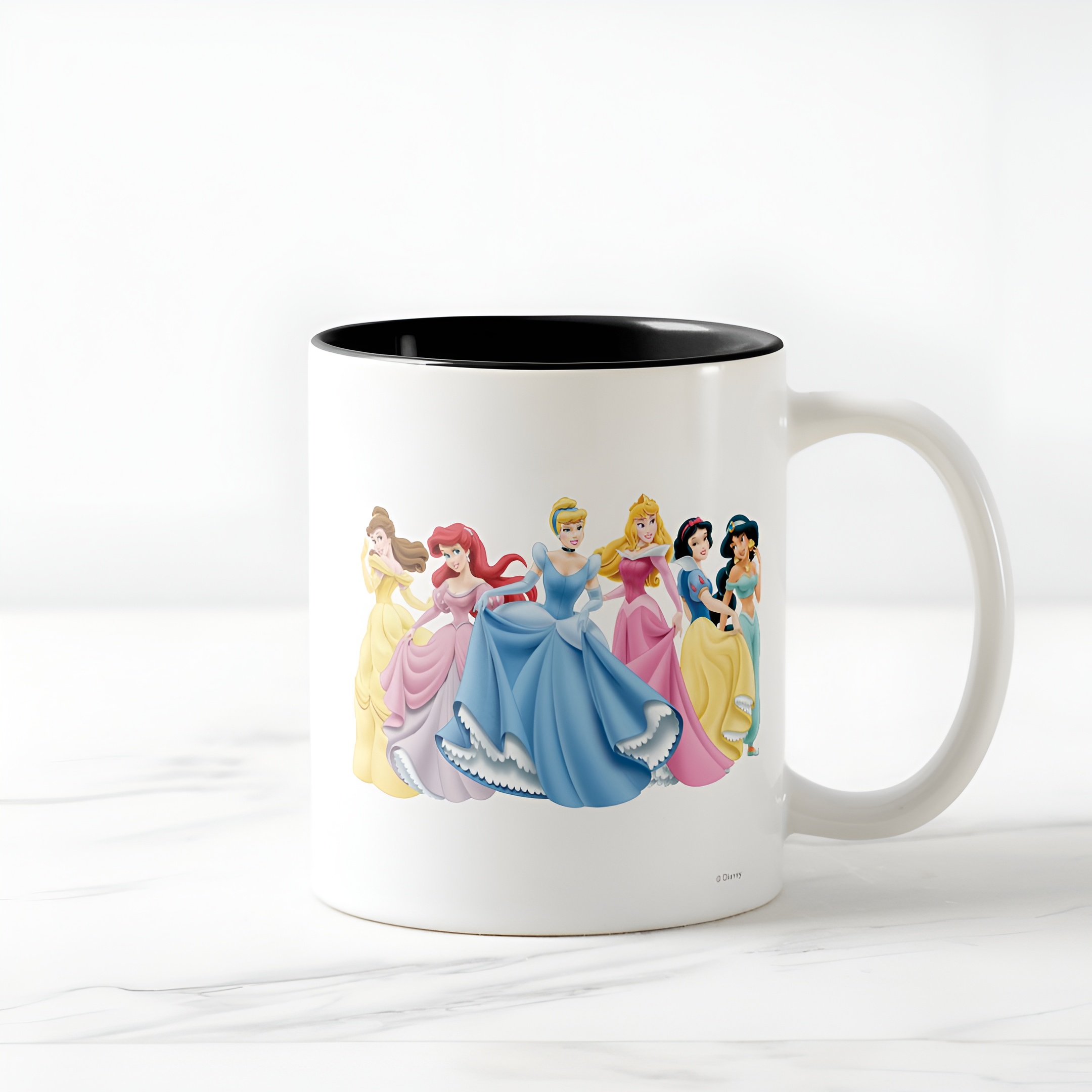 Princess Holding Dress Coffee Mug Disney Two Tone Cute Cup