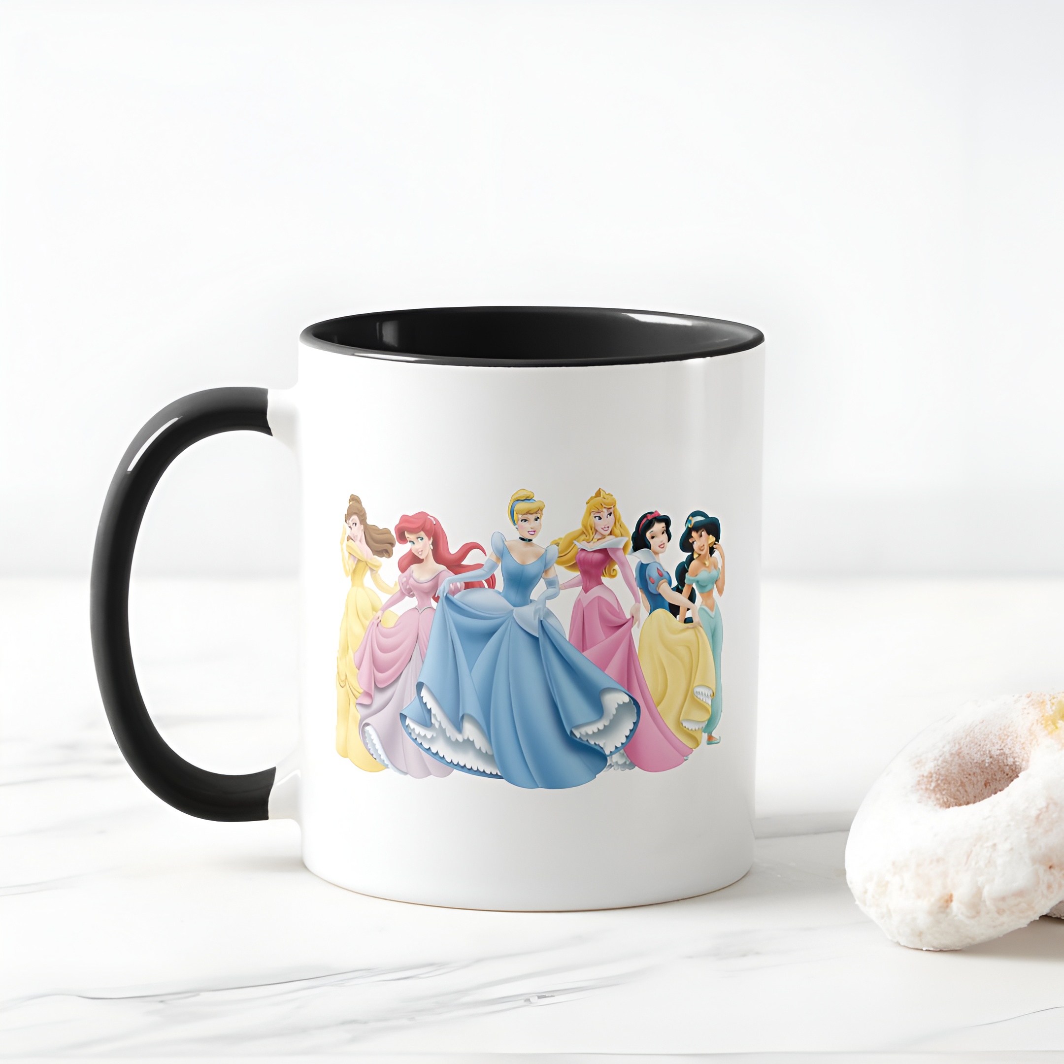 Two-Tone Princess Mug Holding Dresses Out Coffee Cup for Girls