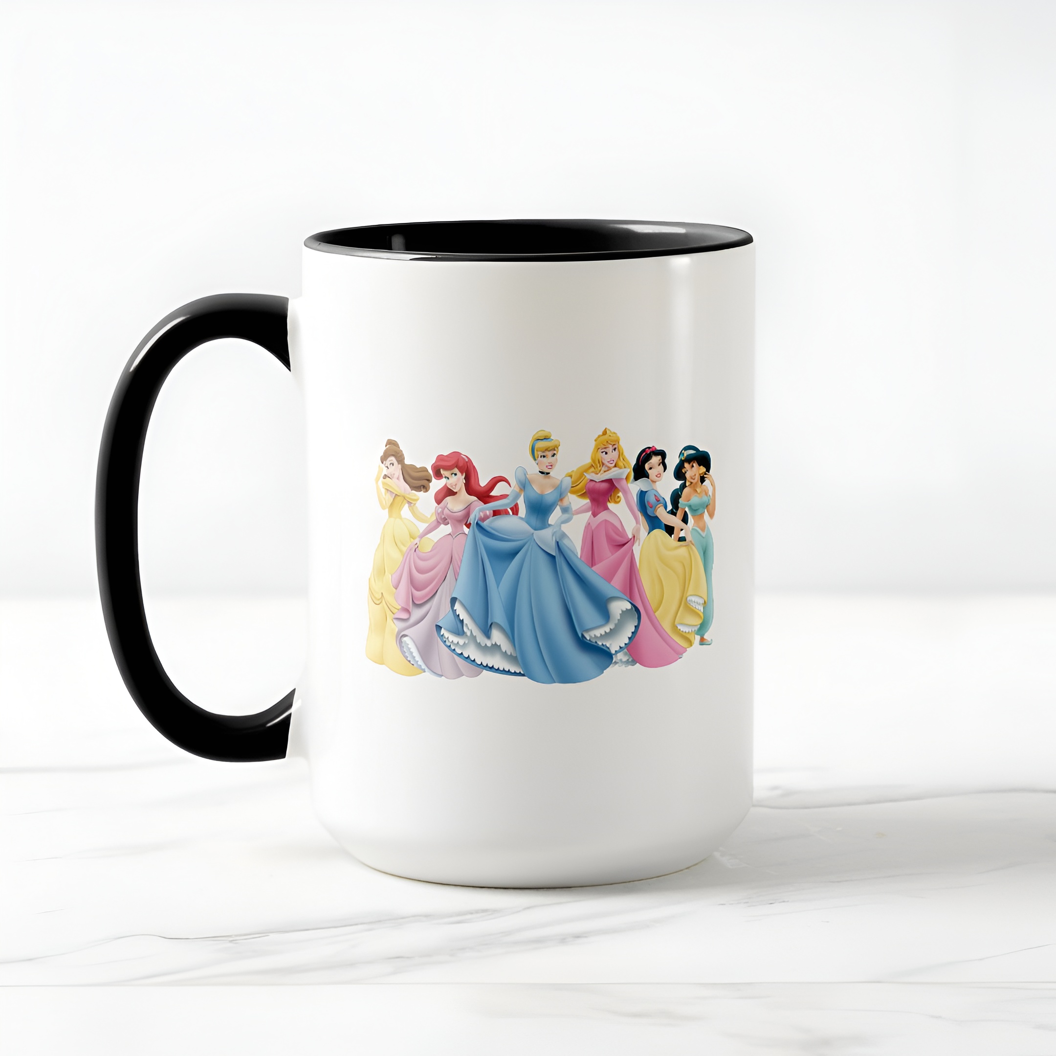 Two-Tone Princess Mug Holding Dresses Out Coffee Cup for Girls