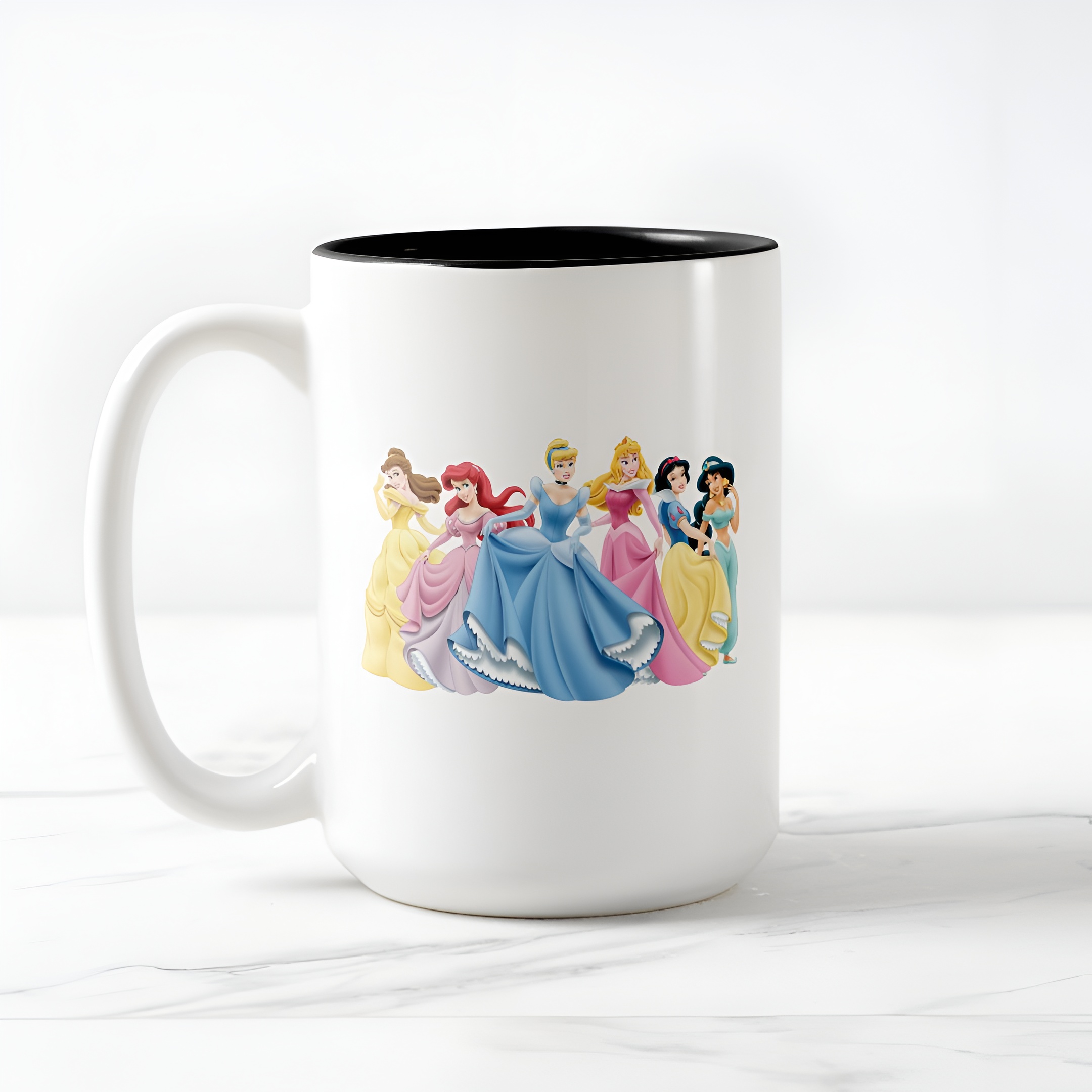 Princess Holding Dress Coffee Mug Disney Two Tone Cute Cup