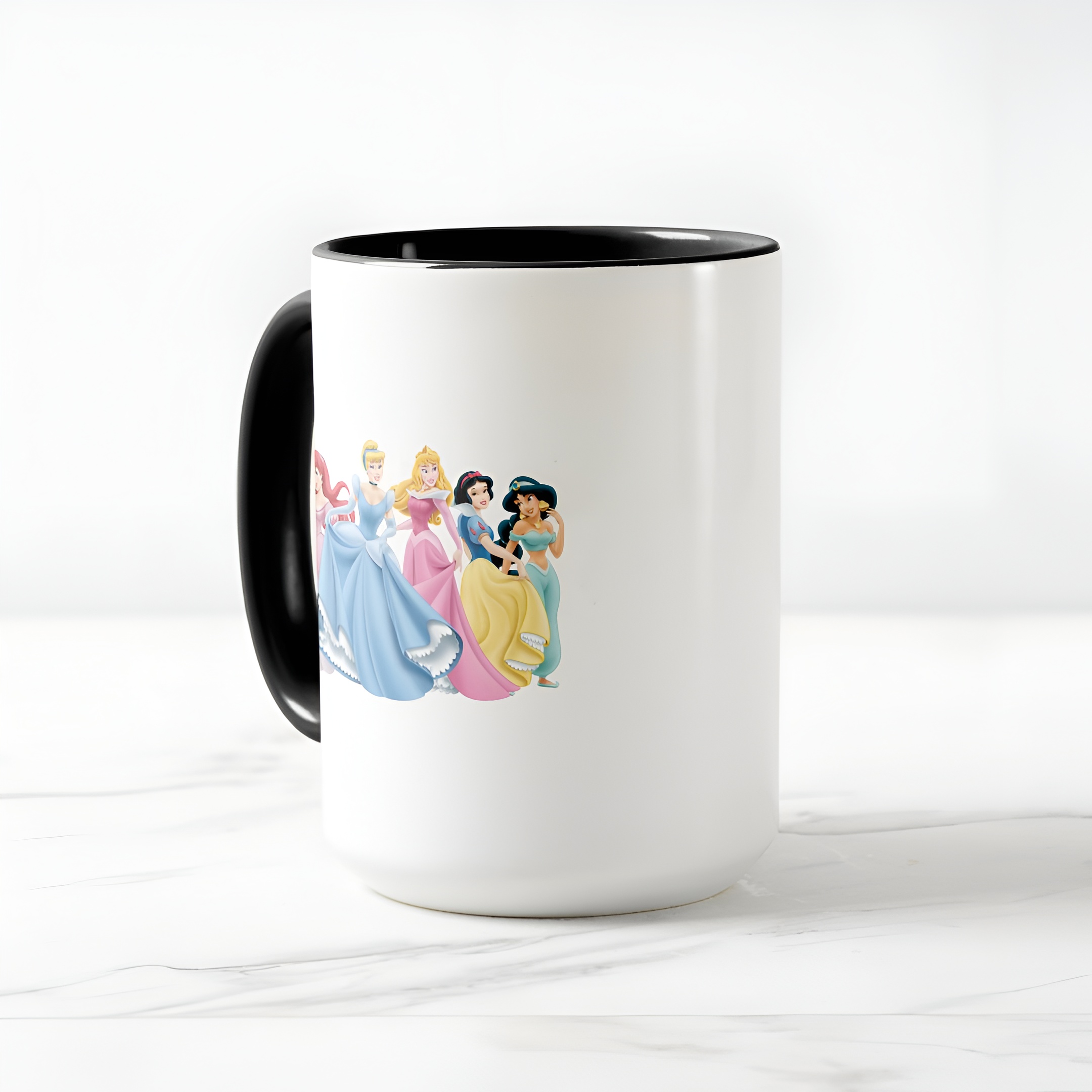 Two-Tone Princess Mug Holding Dresses Out Coffee Cup for Girls