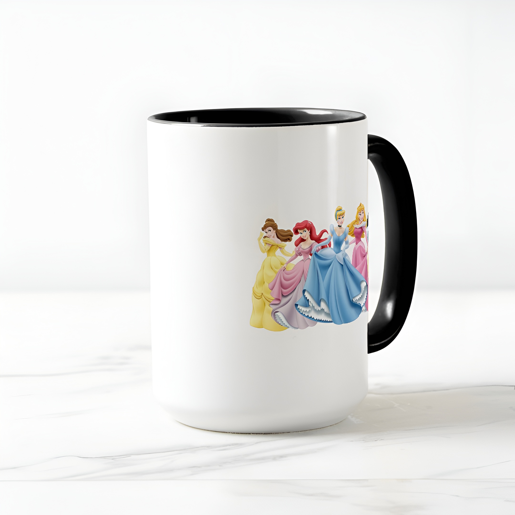 Two-Tone Princess Mug Holding Dresses Out Coffee Cup for Girls