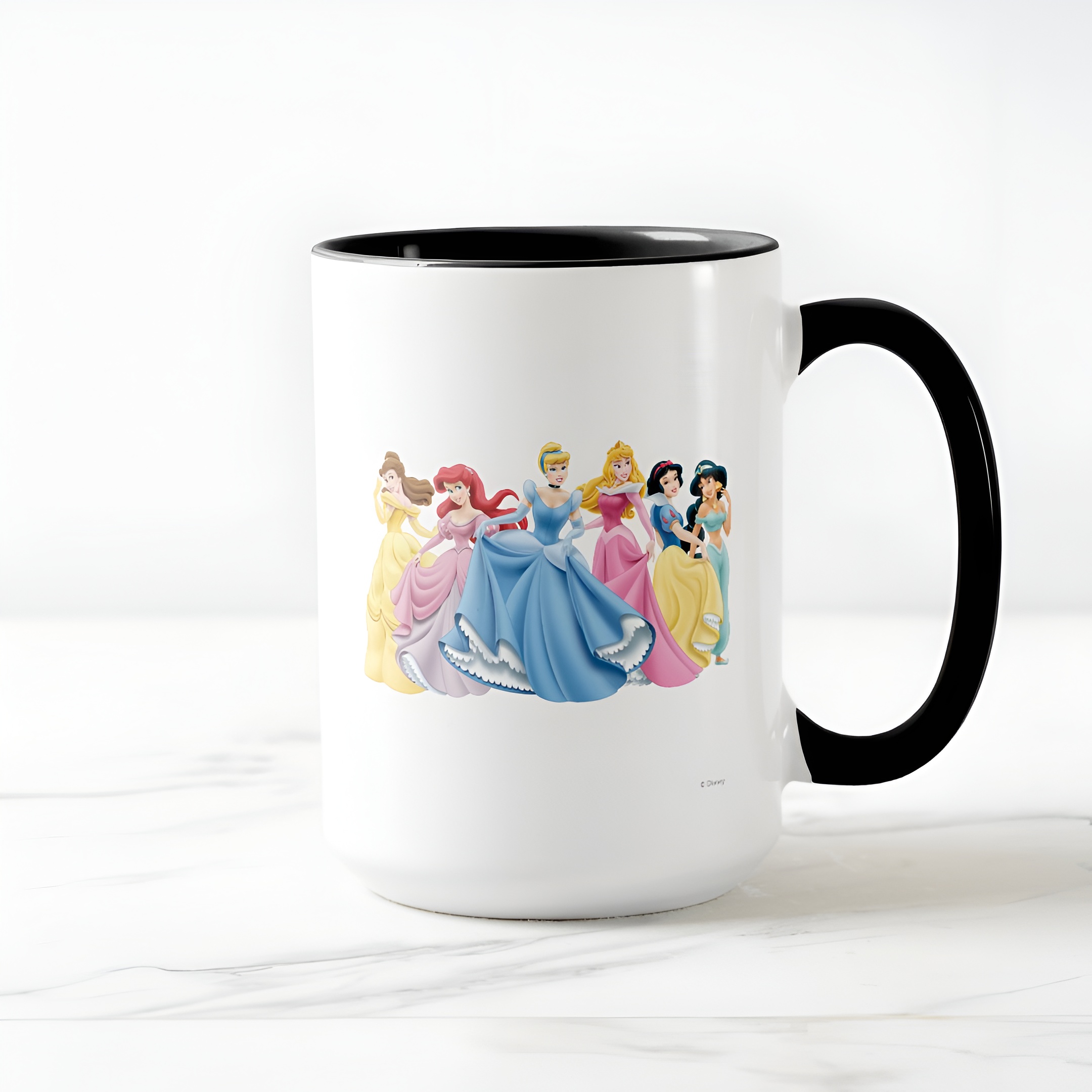 Two-Tone Princess Mug Holding Dresses Out Coffee Cup for Girls
