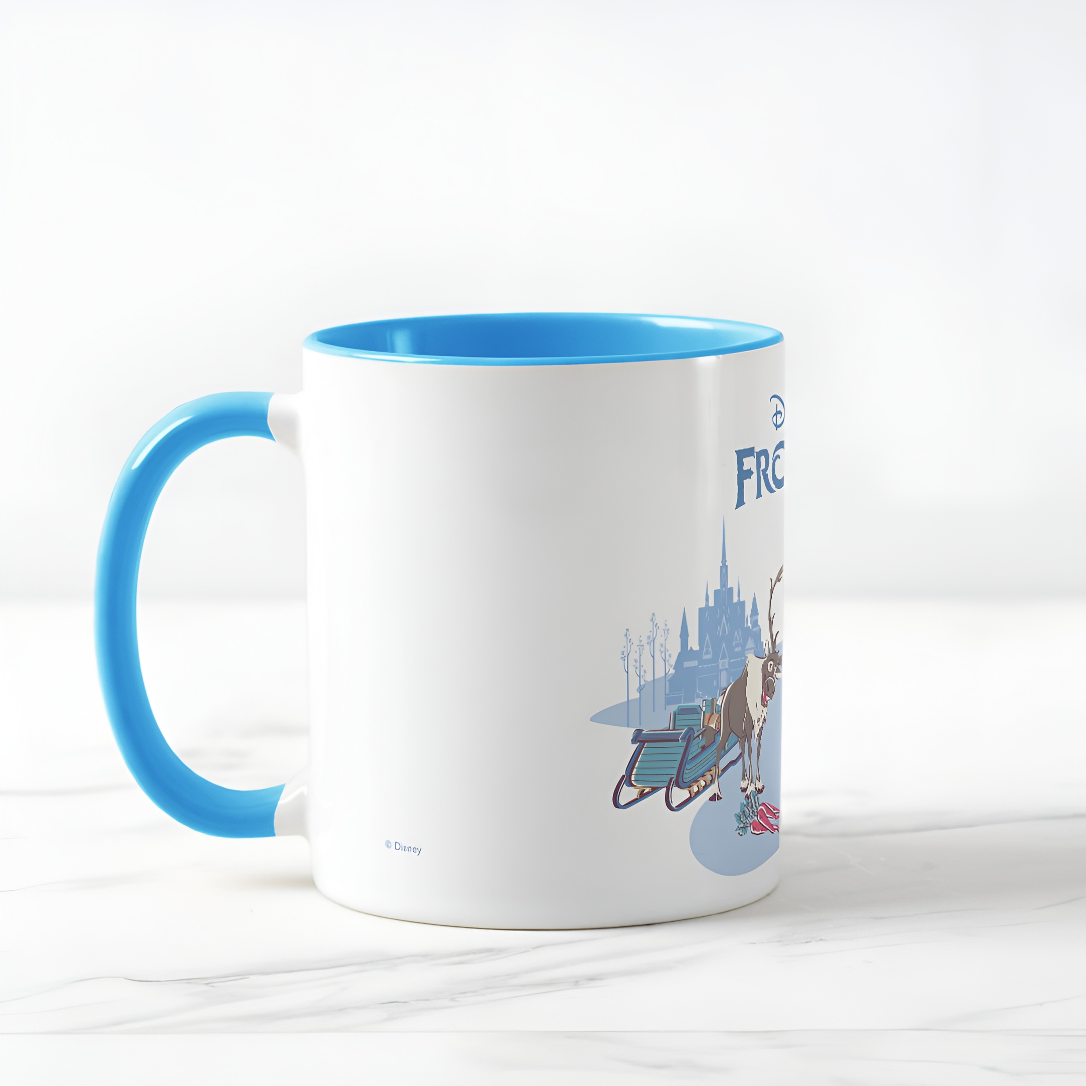 Frozen Blue Pastel Two-Tone Mug Sven Anna Elsa Olaf Ceramic Coffee Cup