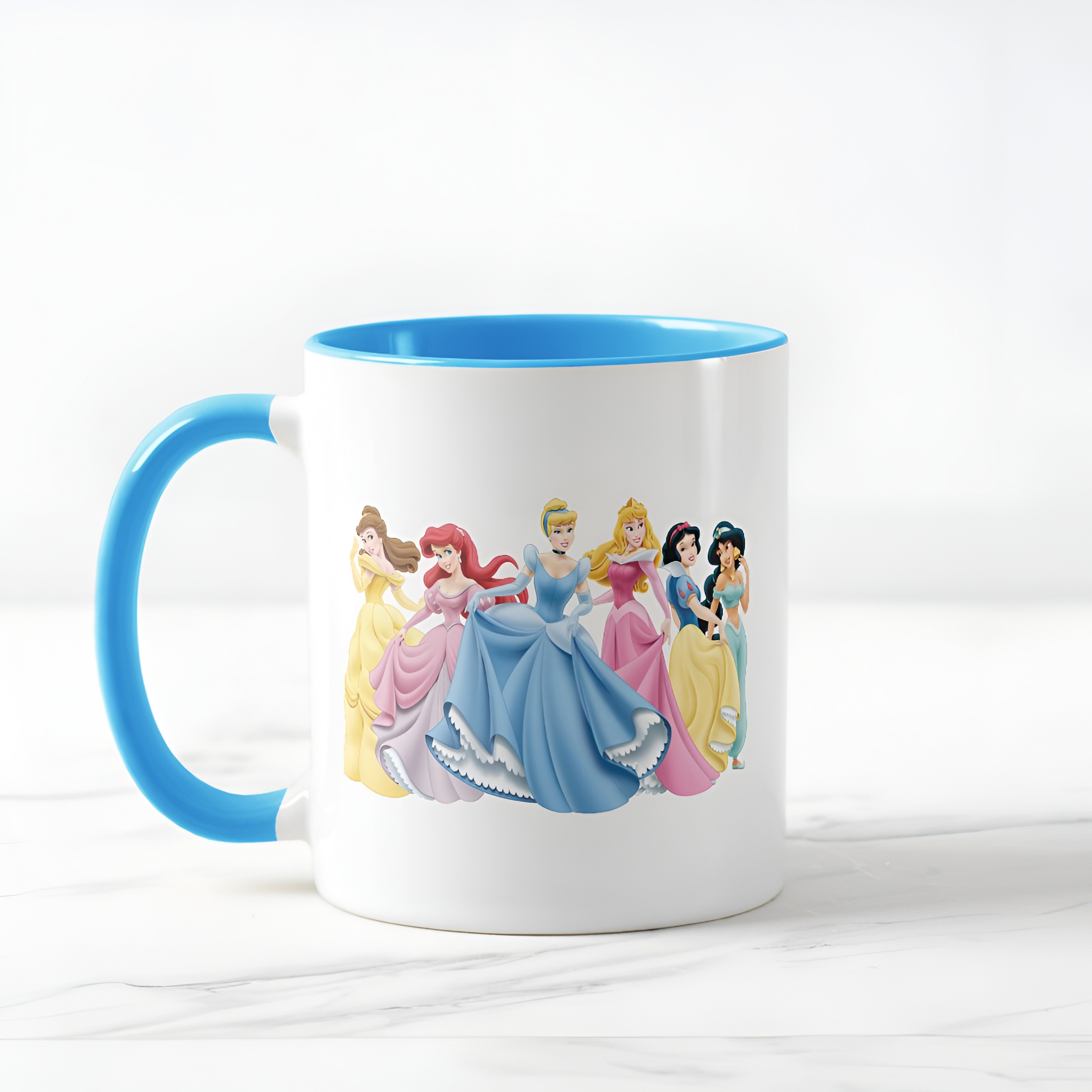 Two-Tone Princess Mug Holding Dresses Out Coffee Cup for Girls