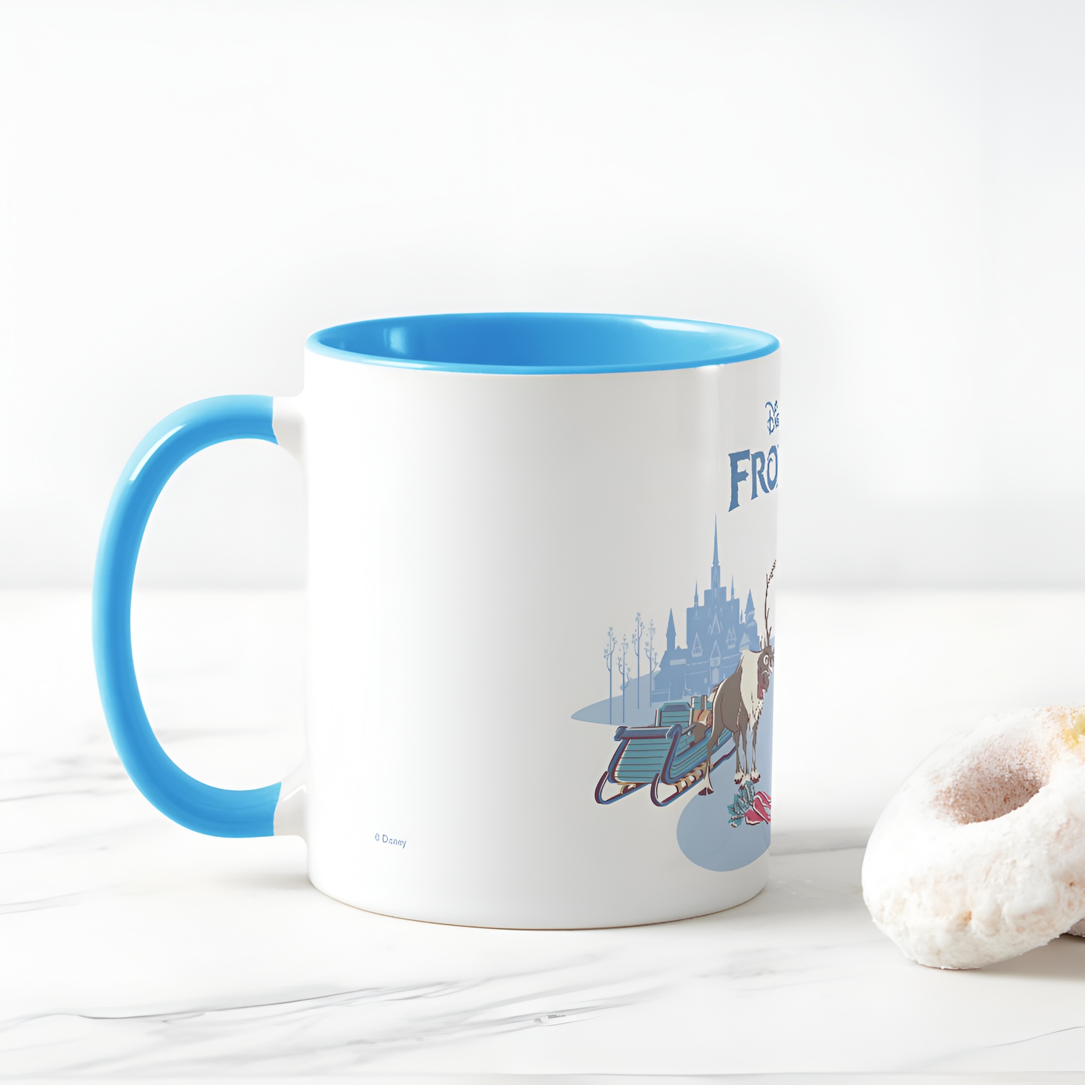 Frozen Blue Pastel Two-Tone Mug Sven Anna Elsa Olaf Ceramic Coffee Cup