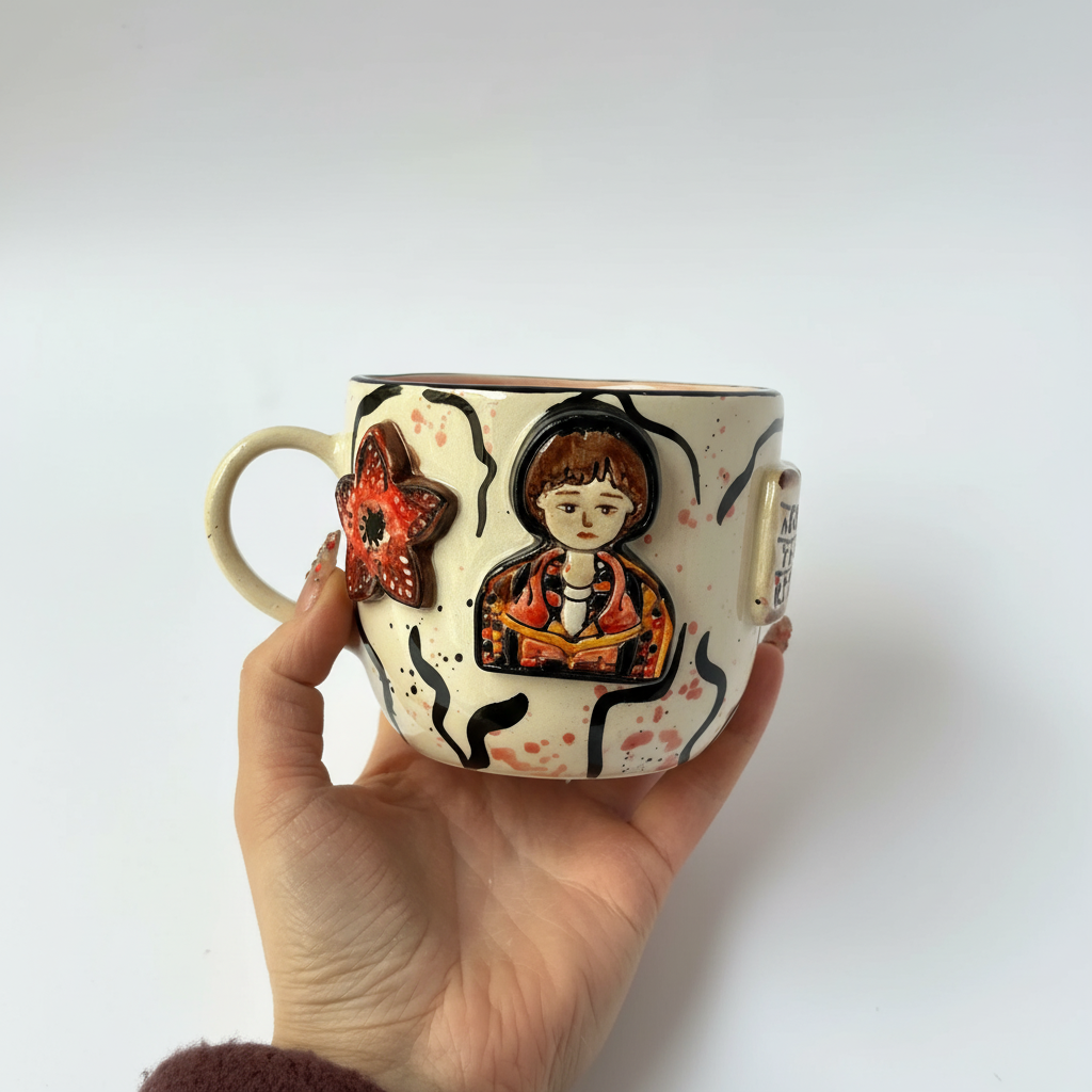 Handmade Ceramic Mug With Sculpted Well Design