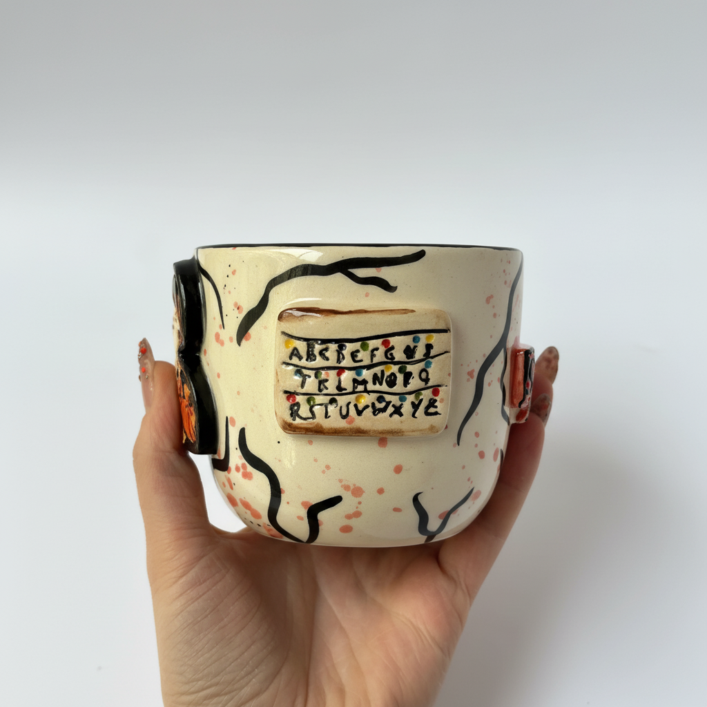 Handmade Ceramic Mug With Sculpted Well Design