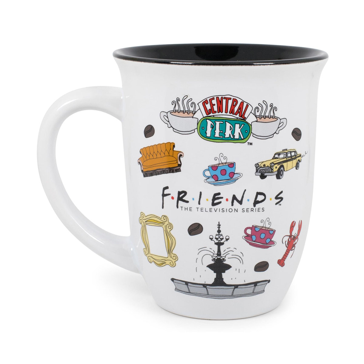 Friends Television Series Central Perk Coffee Mug With Character Icons