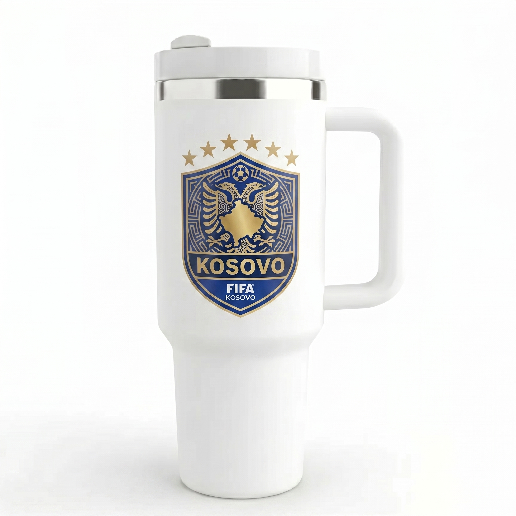 FIFA 2026 Kosovo Soccer Sports Themed 40oz Tumbler With Straw And Lid