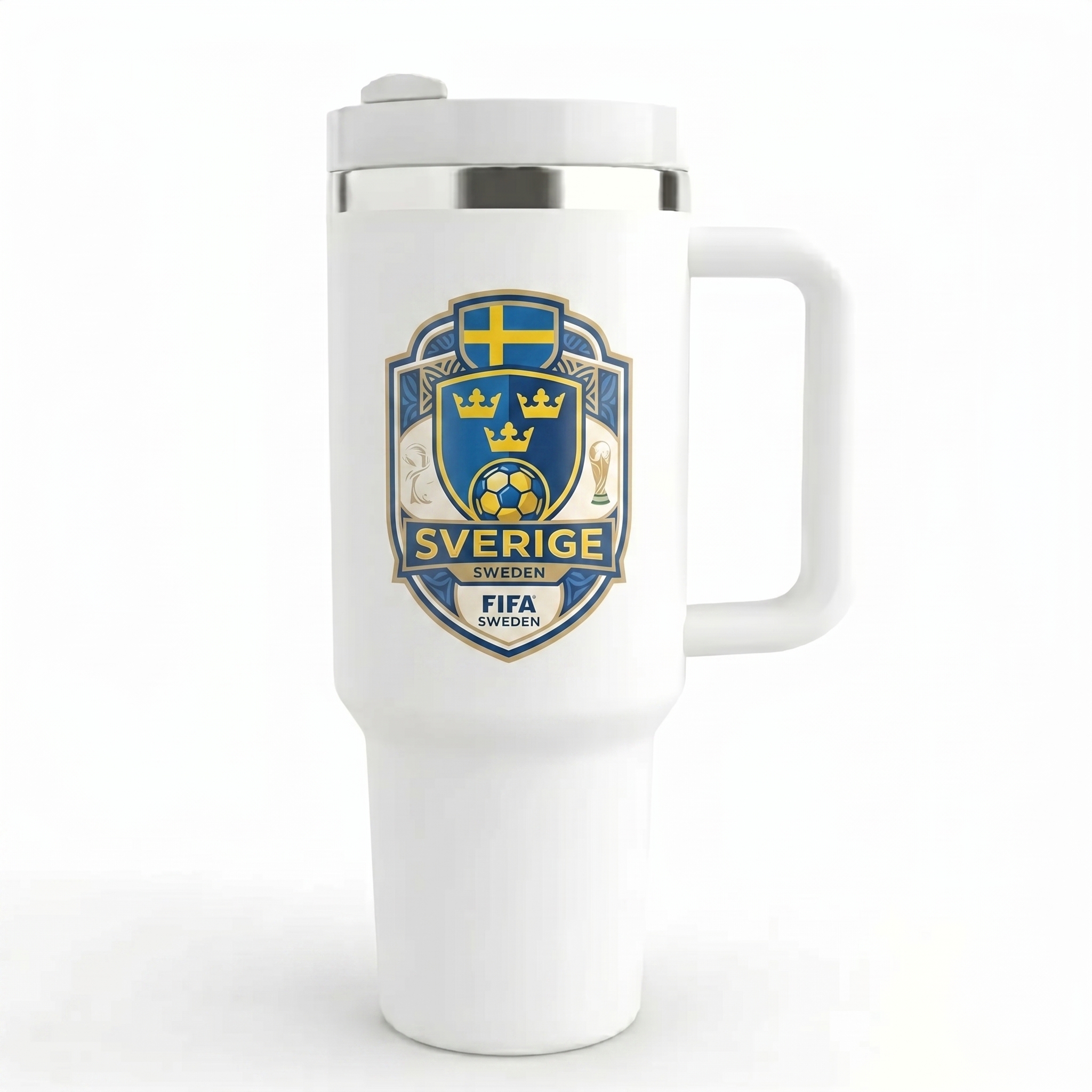 FIFA 2026 Sweden Soccer Sports Themed 40oz Tumbler With Straw And Lid